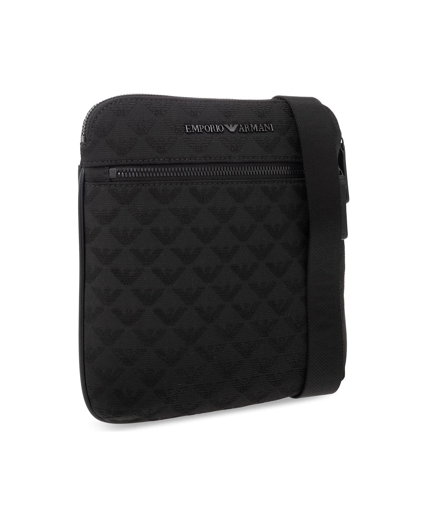 Emporio Armani Shoulder Bag With Monogram - Black