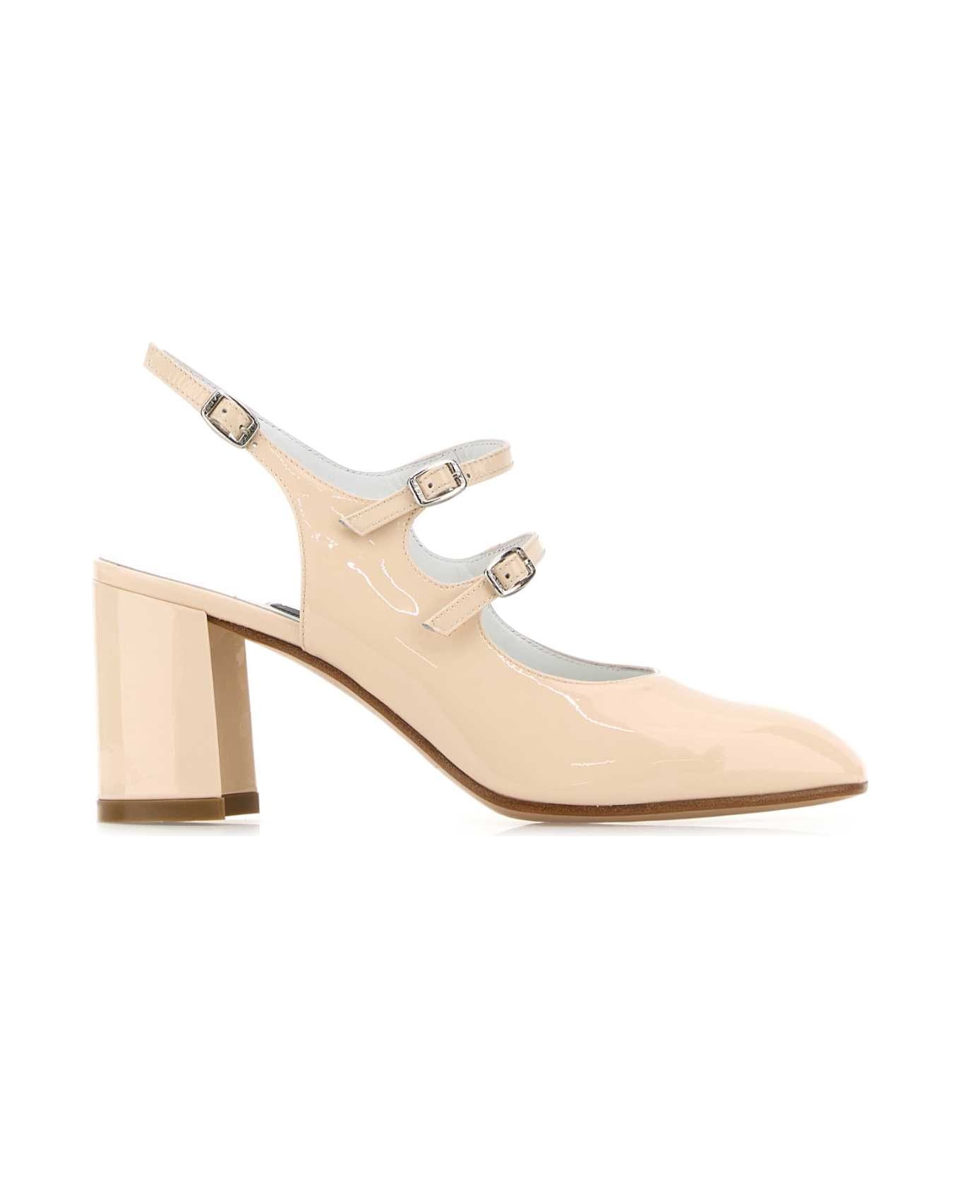 Carel Sand Leather Banana Pumps - BEIGE