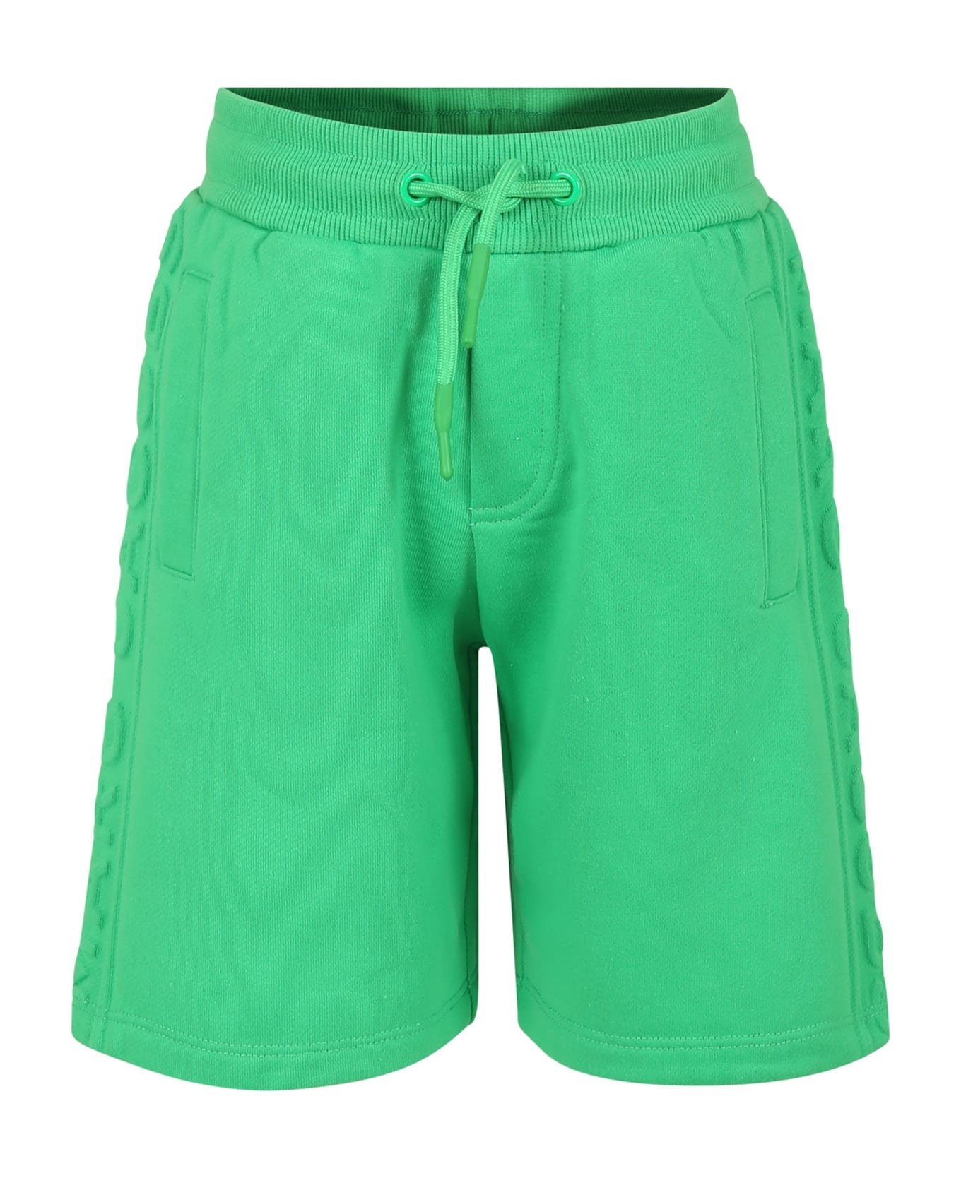 Little Marc Jacobs Green Shorts For Boy With Logo - Green ボトムス