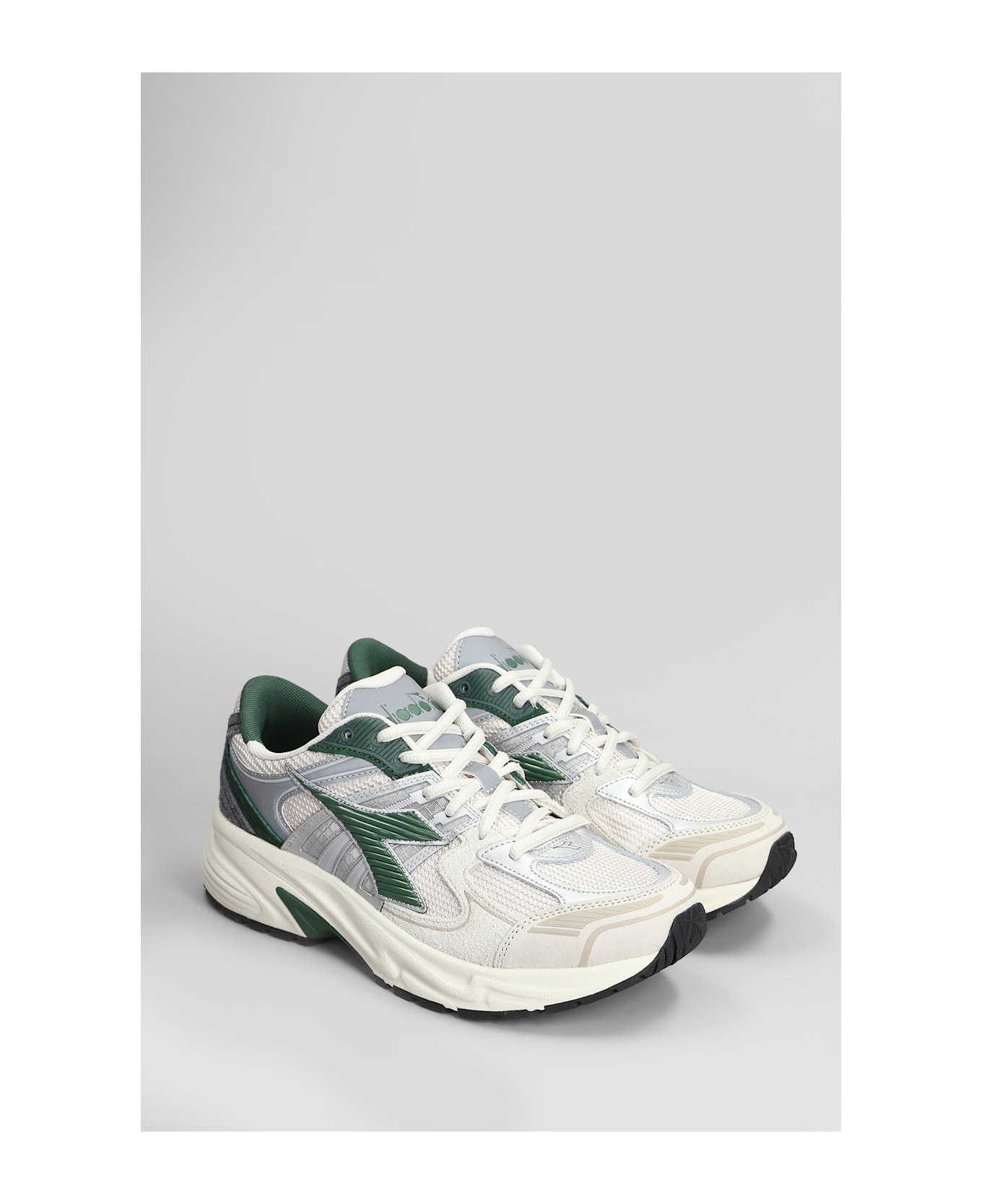 Diadora Mythos Star Sneakers In Grey Suede And Fabric - grey