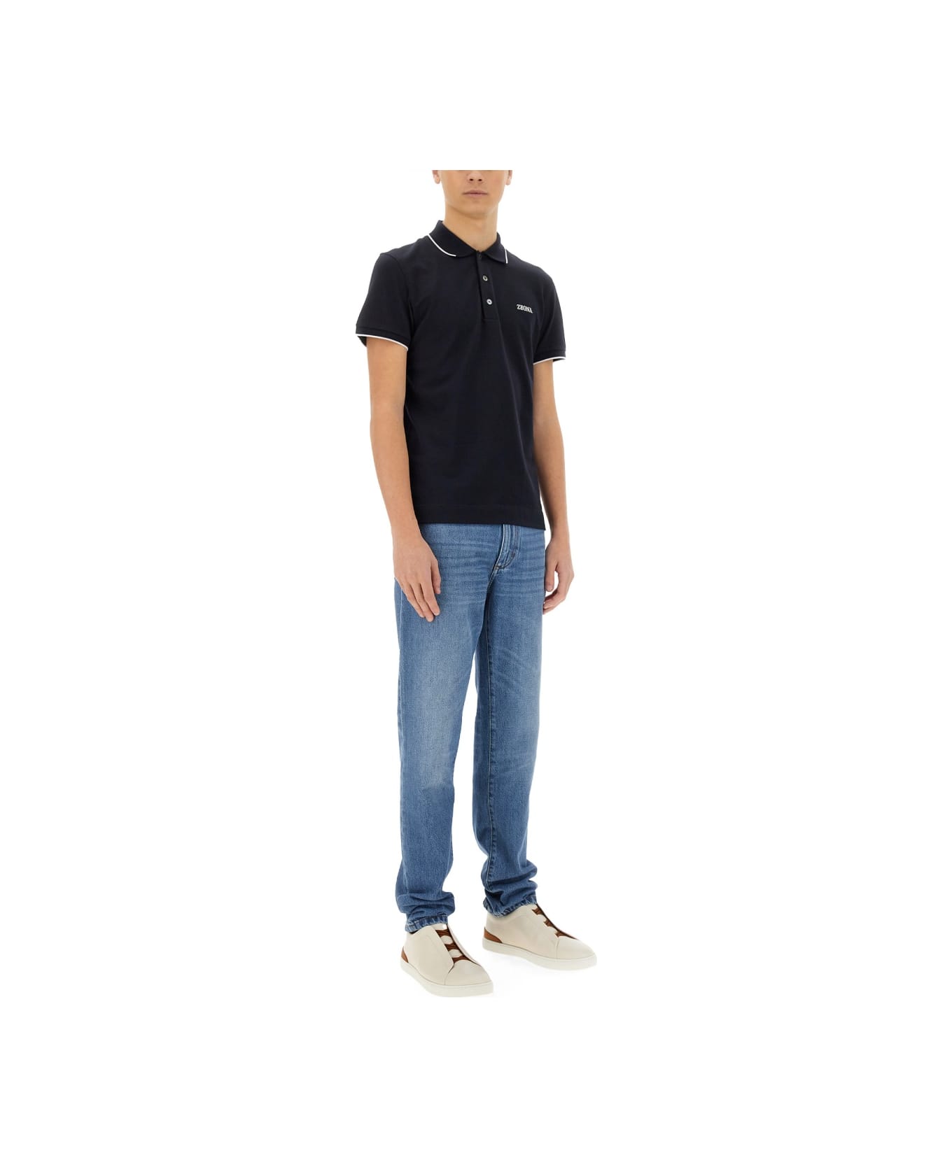 Zegna Polo With Logo - BLUE