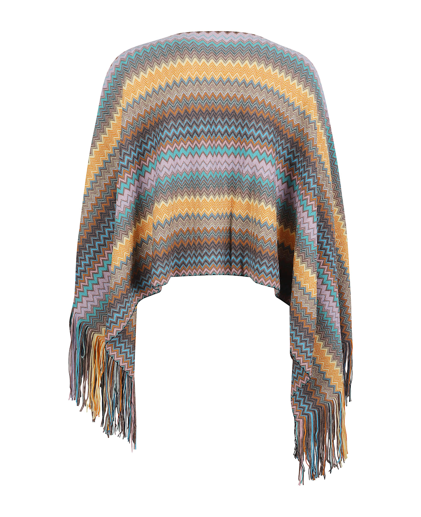 Missoni Poncho With Fringes - MultiColour