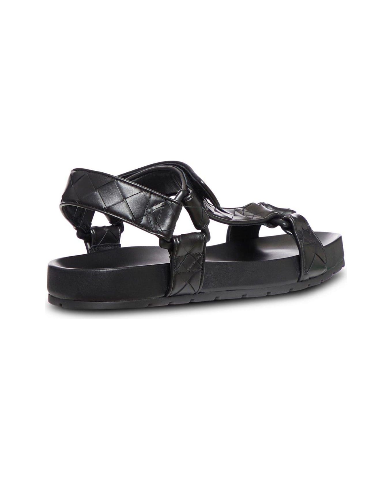 Bottega Veneta Slingback Trip Sandals - Black
