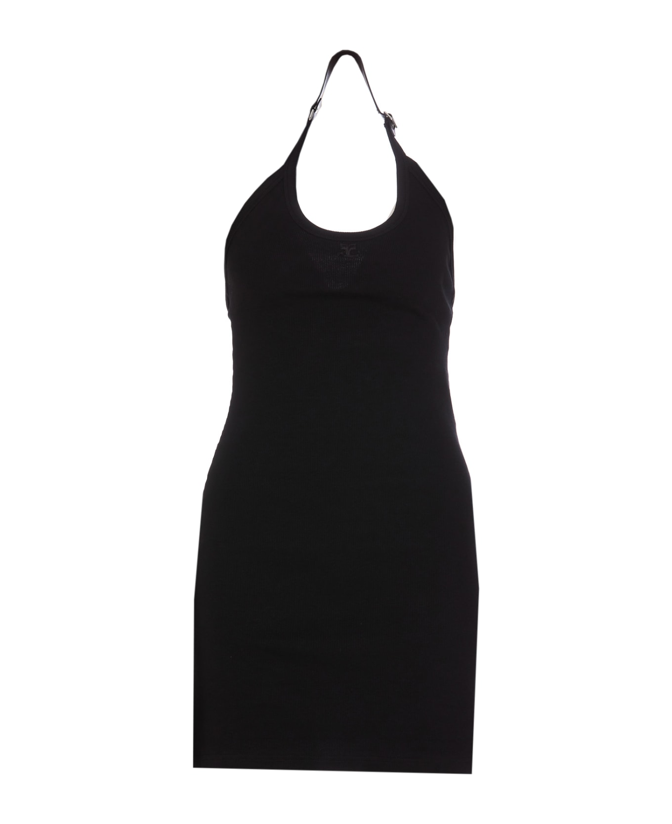 Courrèges Logo Knit Dress - Black ワンピース＆ドレス