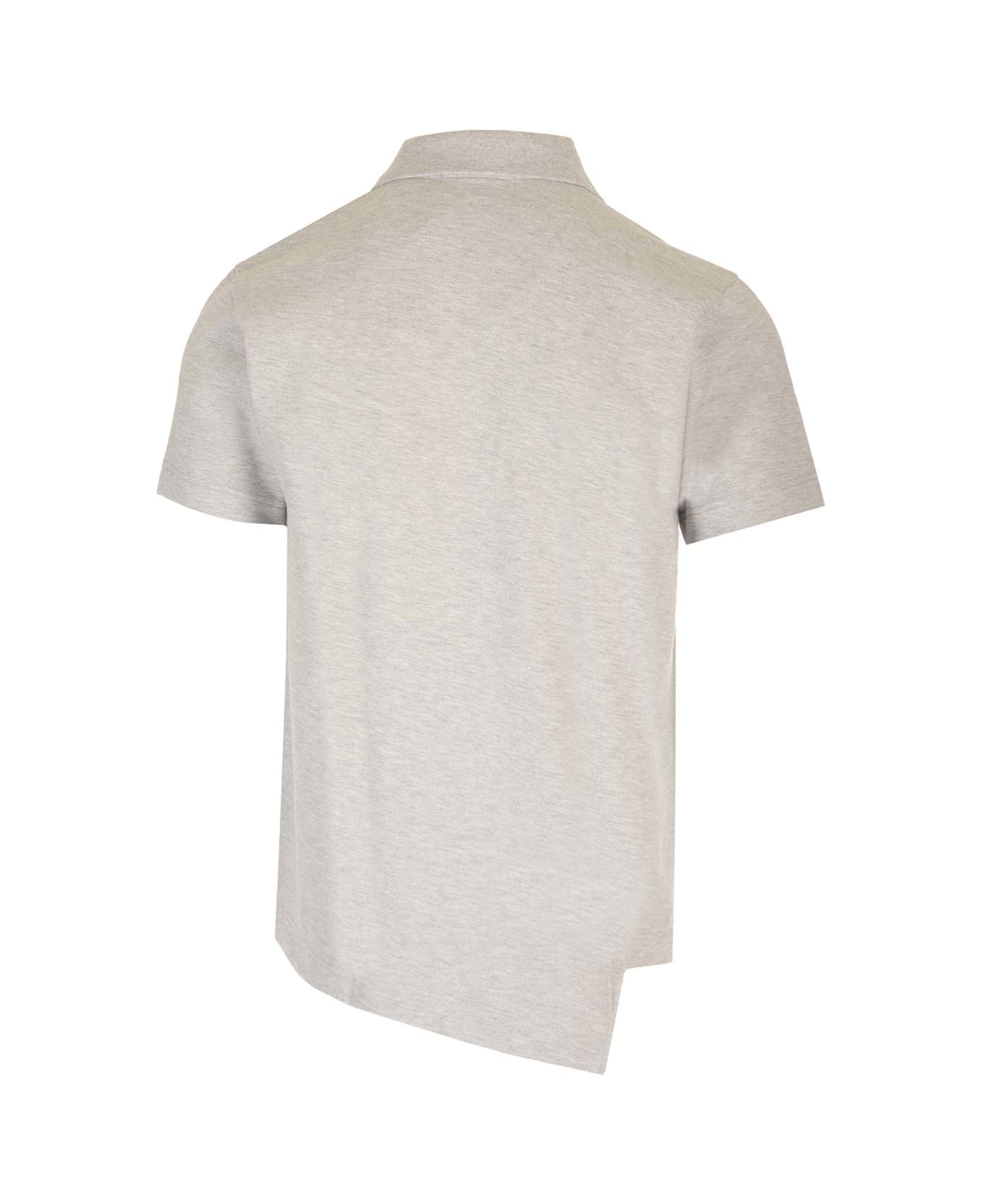 Comme des Garçons Shirt Asymmetric Lacoste Polo Shirt - Top Grey