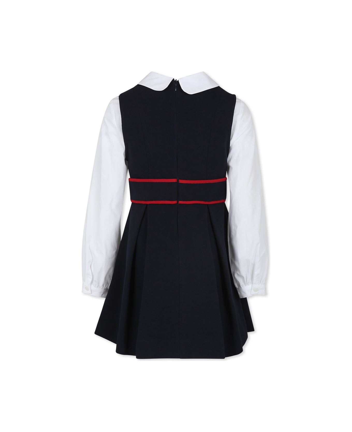 Dolce & Gabbana Blue Dress For Girl With Logo - Blue ワンピース＆ドレス