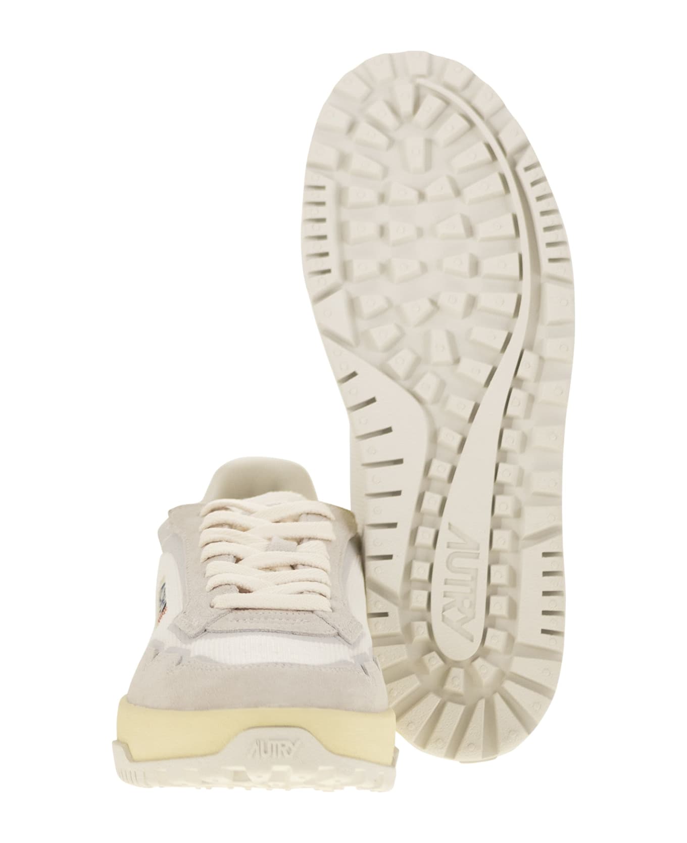 Autry Wildpace - Fabric And Suede Trainers - White/beige