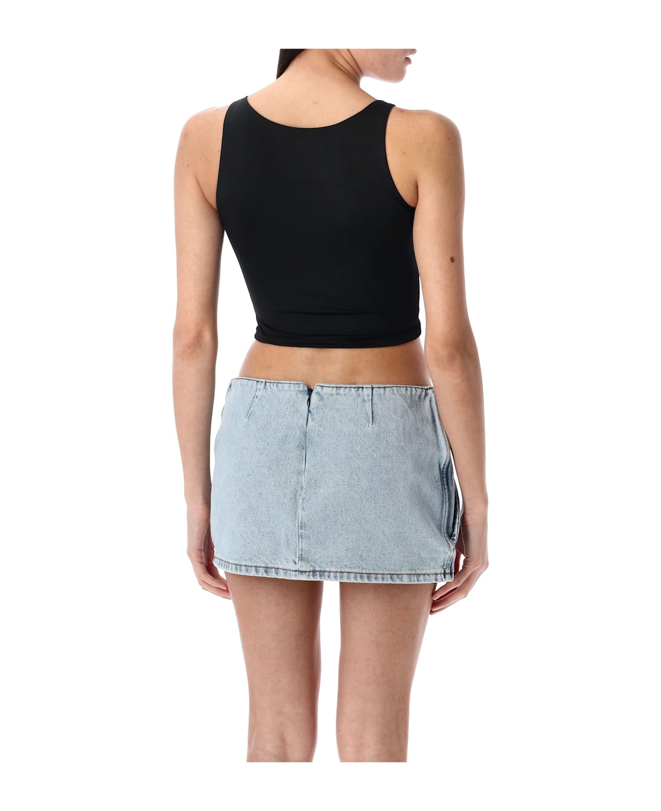Magda Butrym Ruched Flower Top - BLACK