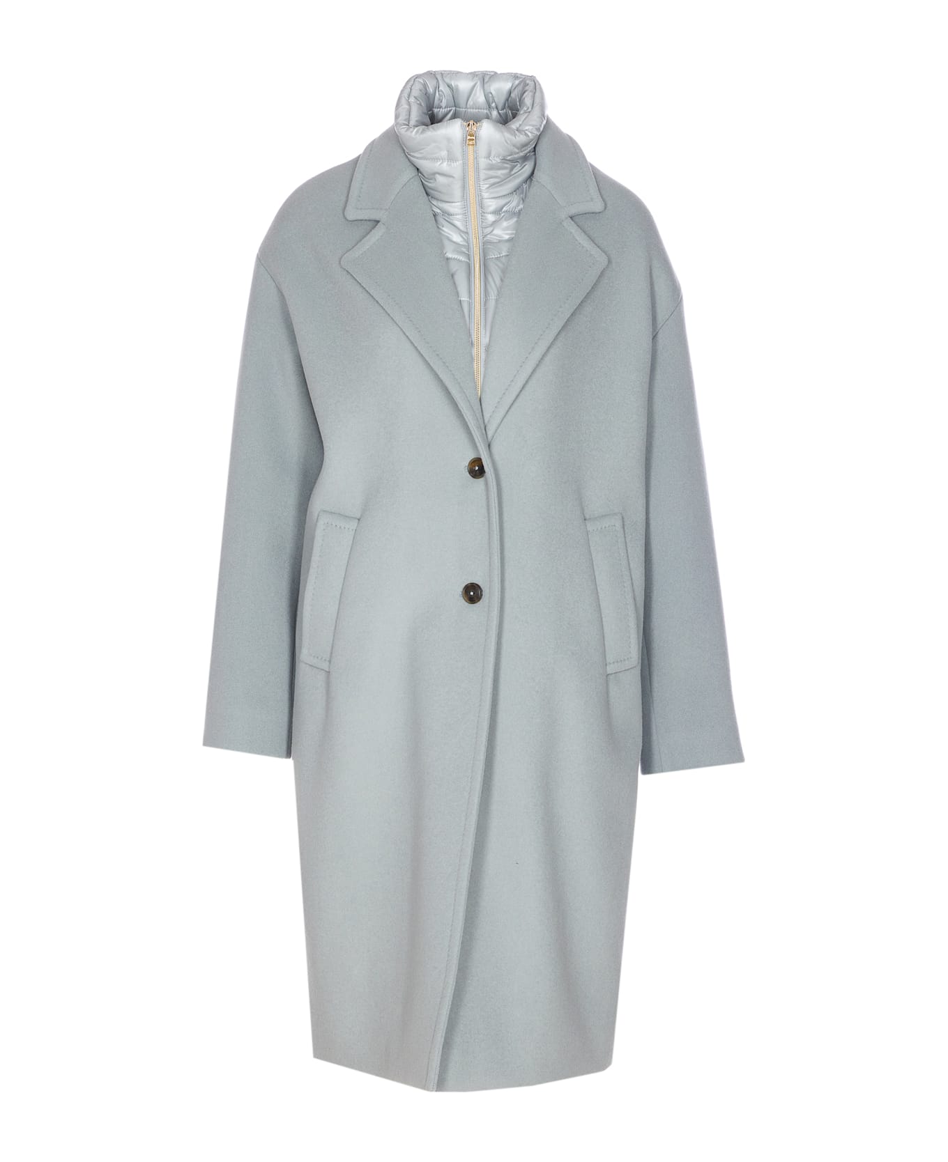 Herno Single Breasted Coat - Blue