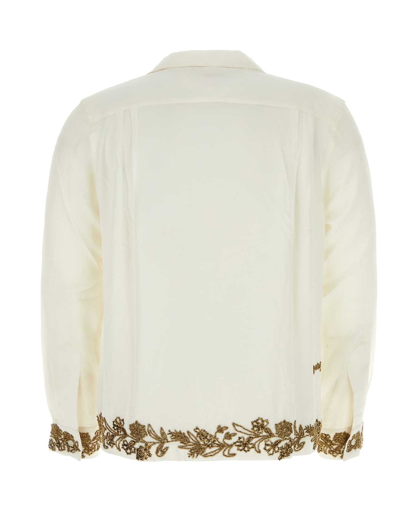 Bode White Silk Shirt - WHITEBROWN