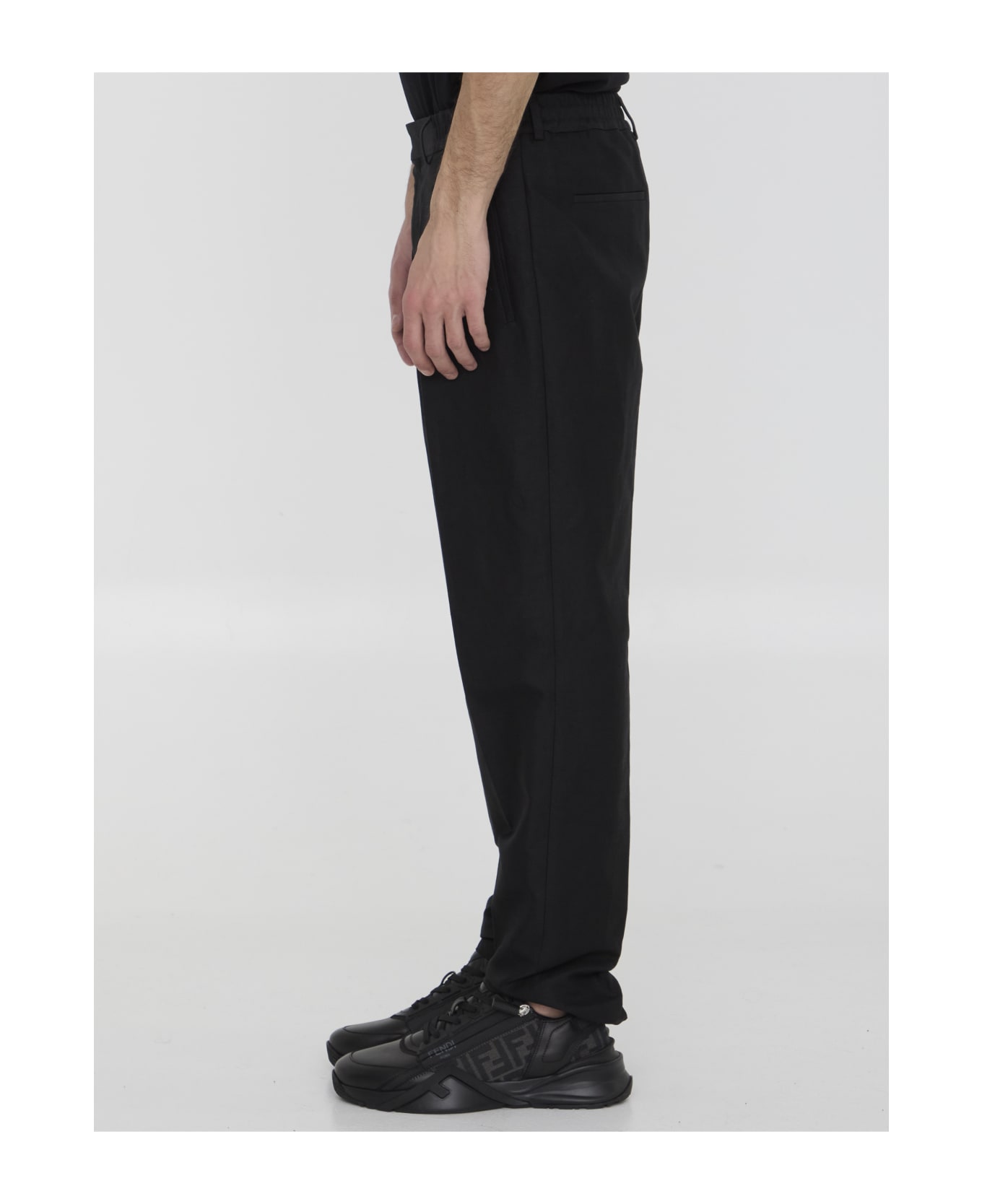 Fendi Pleated Trousers - BLACK