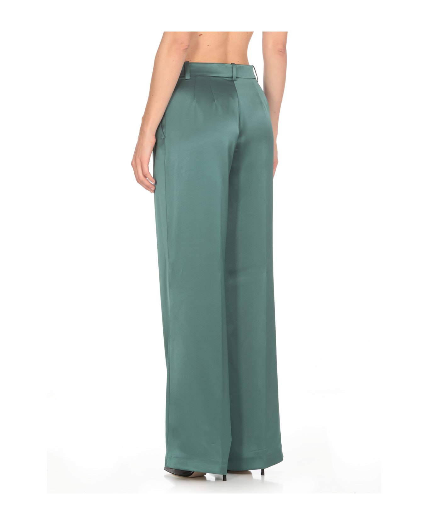 Pinko Satin Fabric Pants - Green