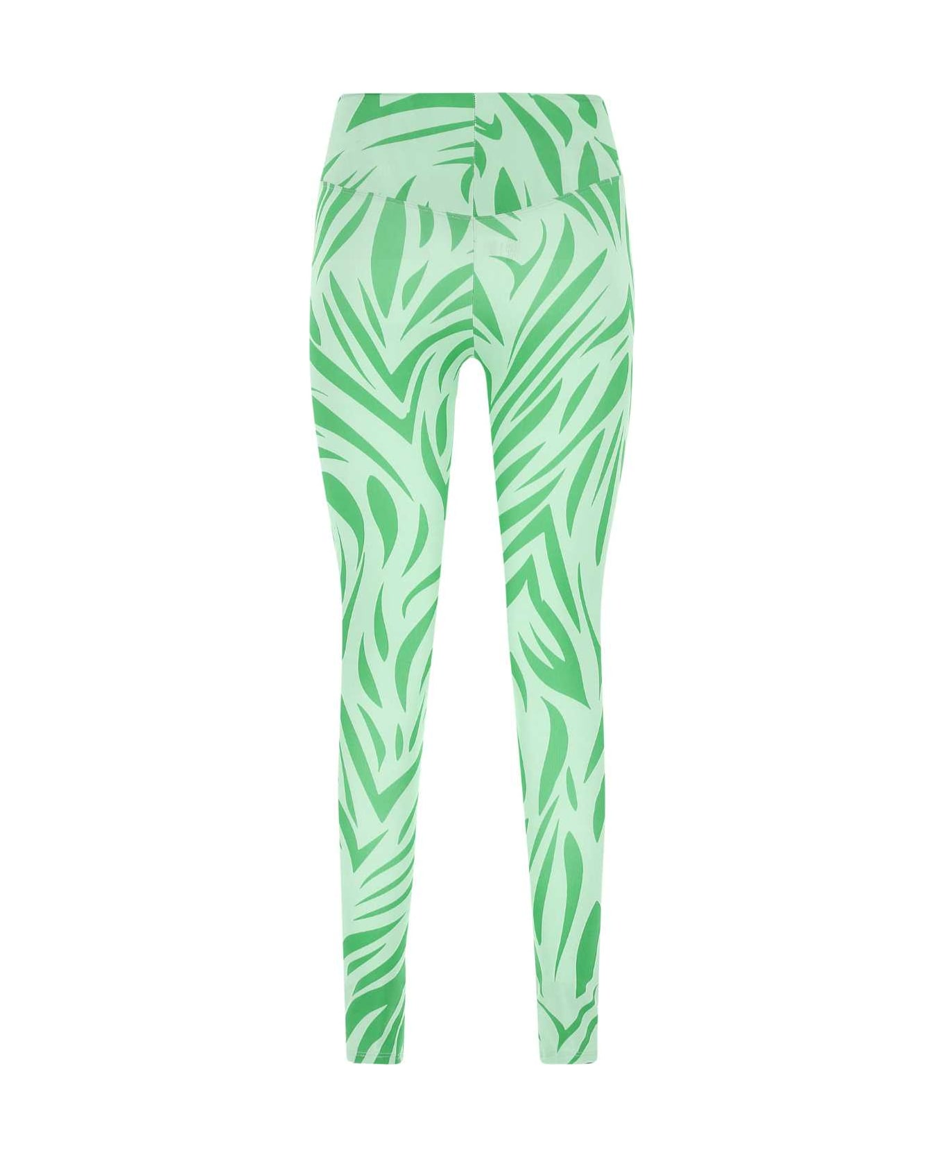 Dépendance Printed Stretch Polyester Leggings - GREEN