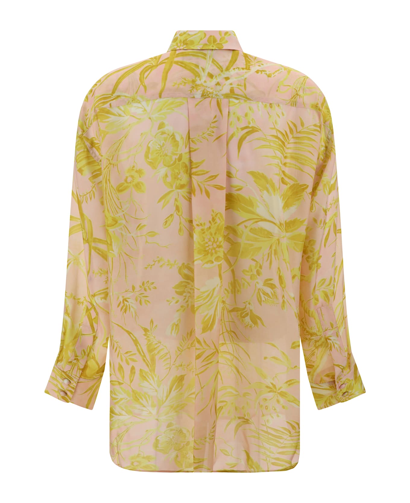 Zimmermann Golden Relaxed Shirt - Pink/gold Floral