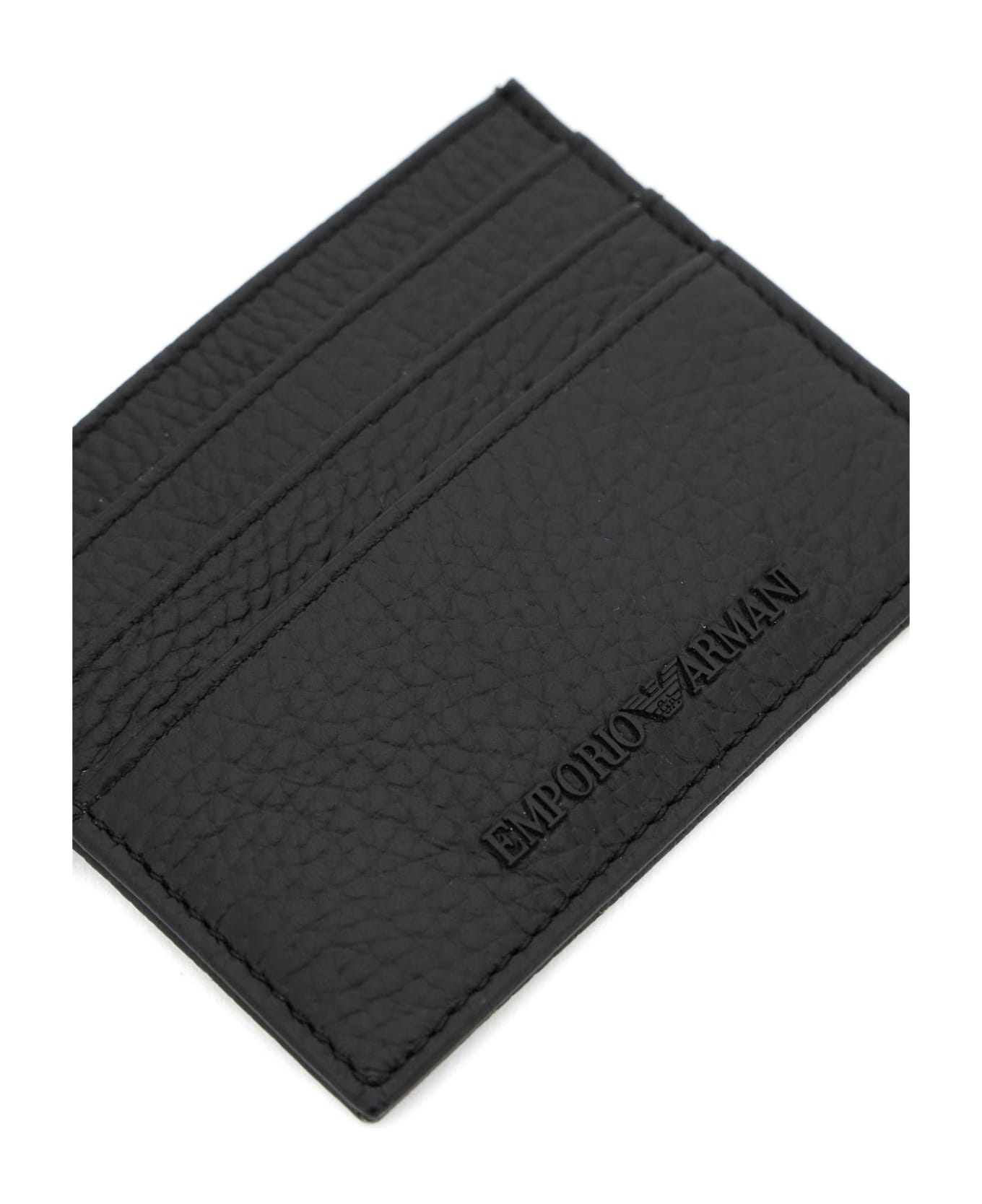 Emporio Armani Grained Leather Cardholder - Nero 財布