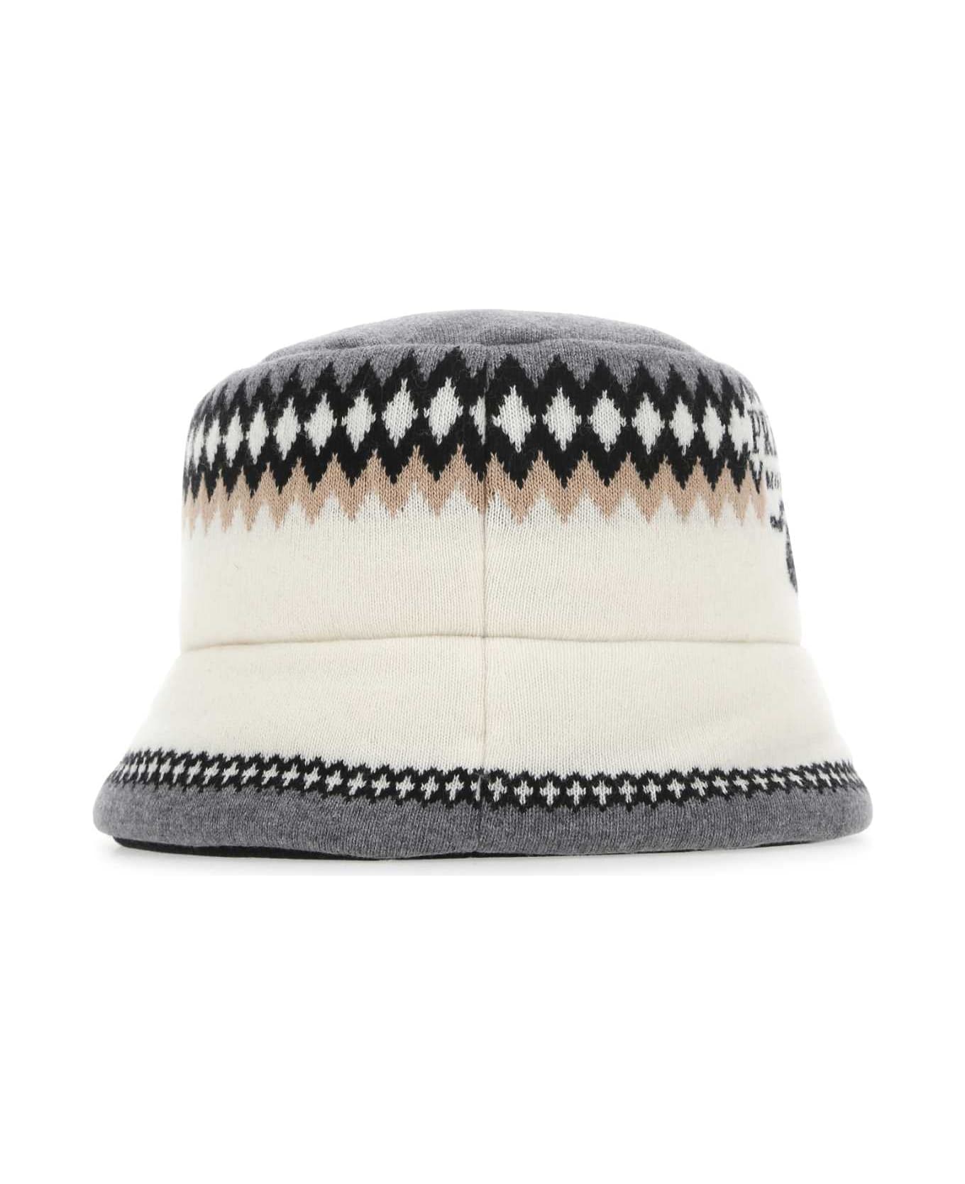Prada Embroidered Wool Blend Hat - CAMMELLO
