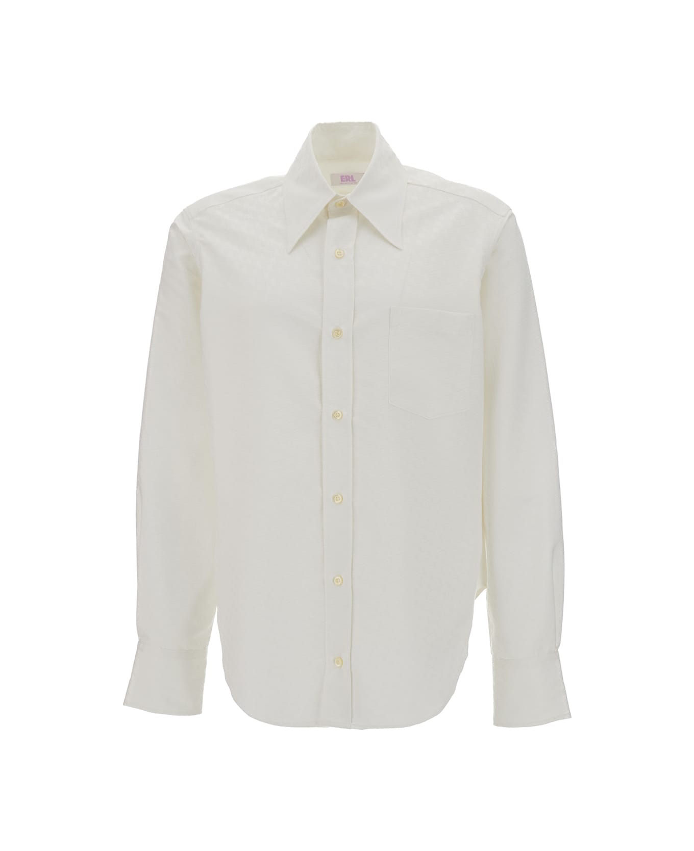 ERL White Buttoned Up Oversize Shirt In Polyester Unisex - White
