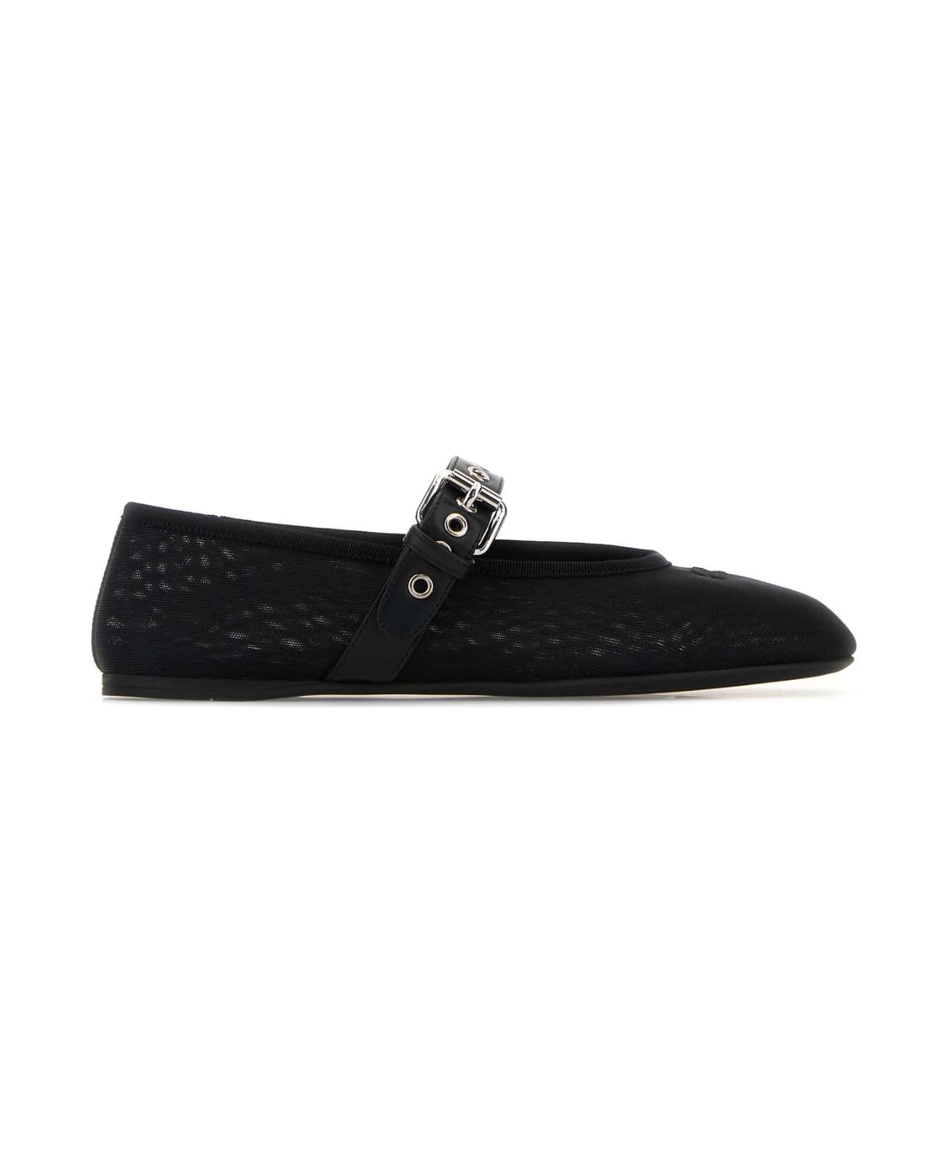Miu Miu Black Mesh Ballerinas - NERO