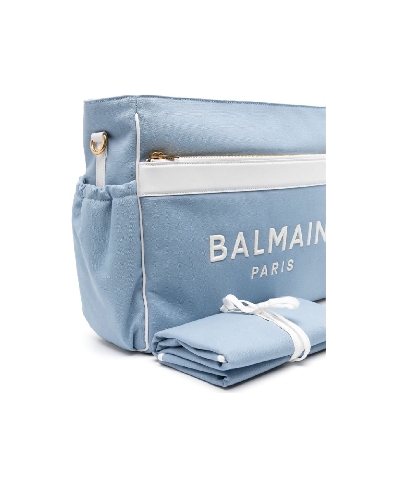 Balmain Borsa Fasciatoio Con Ricamo - Azzurra