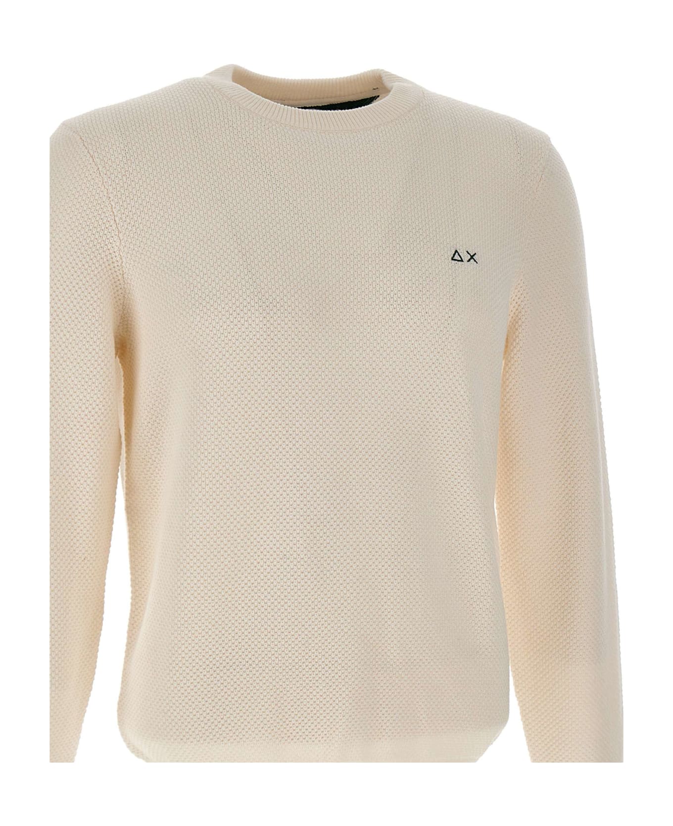 Sun 68 'round Rice Knit' Wool And Cotton Sweater - WHITE
