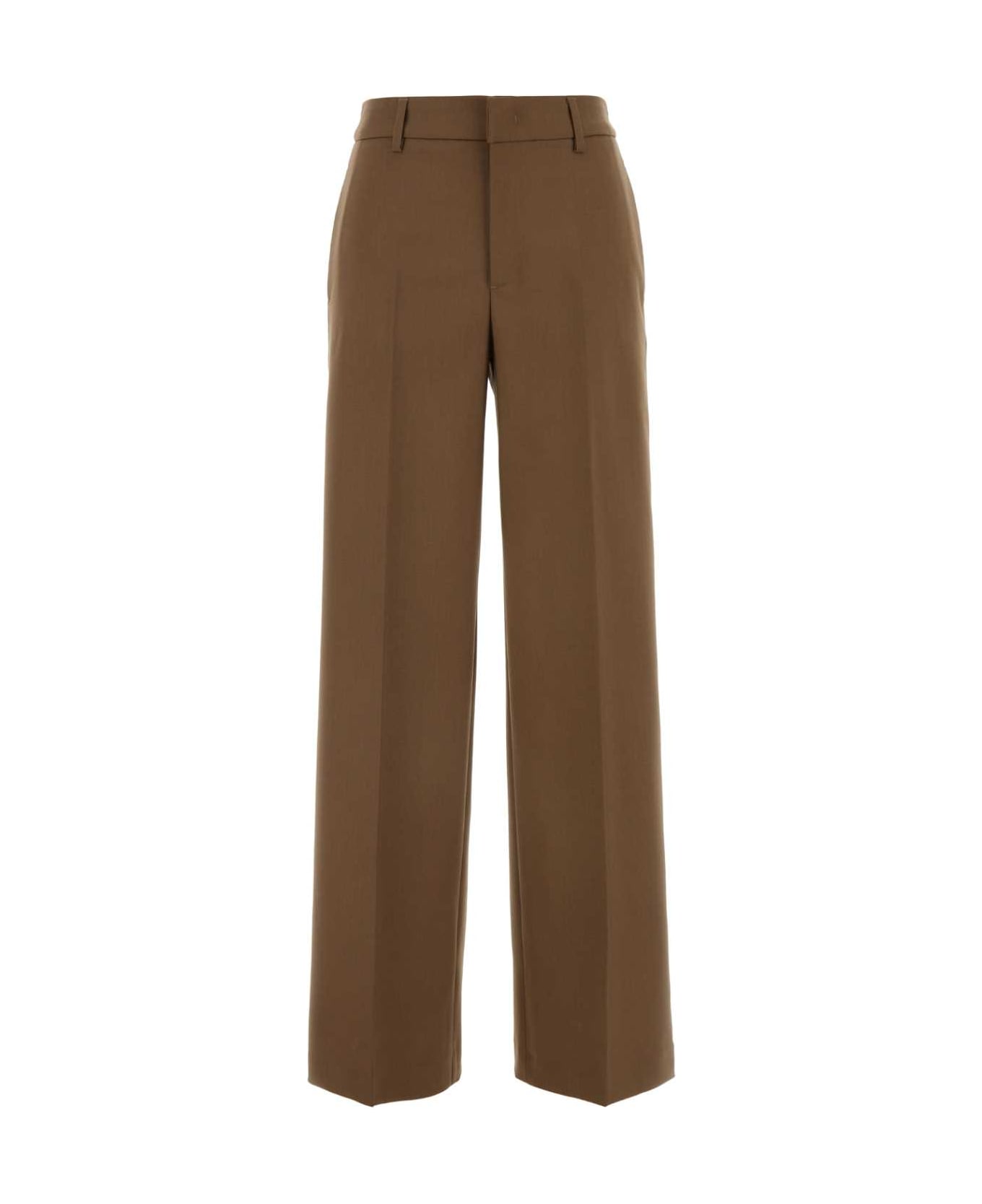 PT Torino Biscuit Stretch Wool Palazzo Pant - CAMMELLO