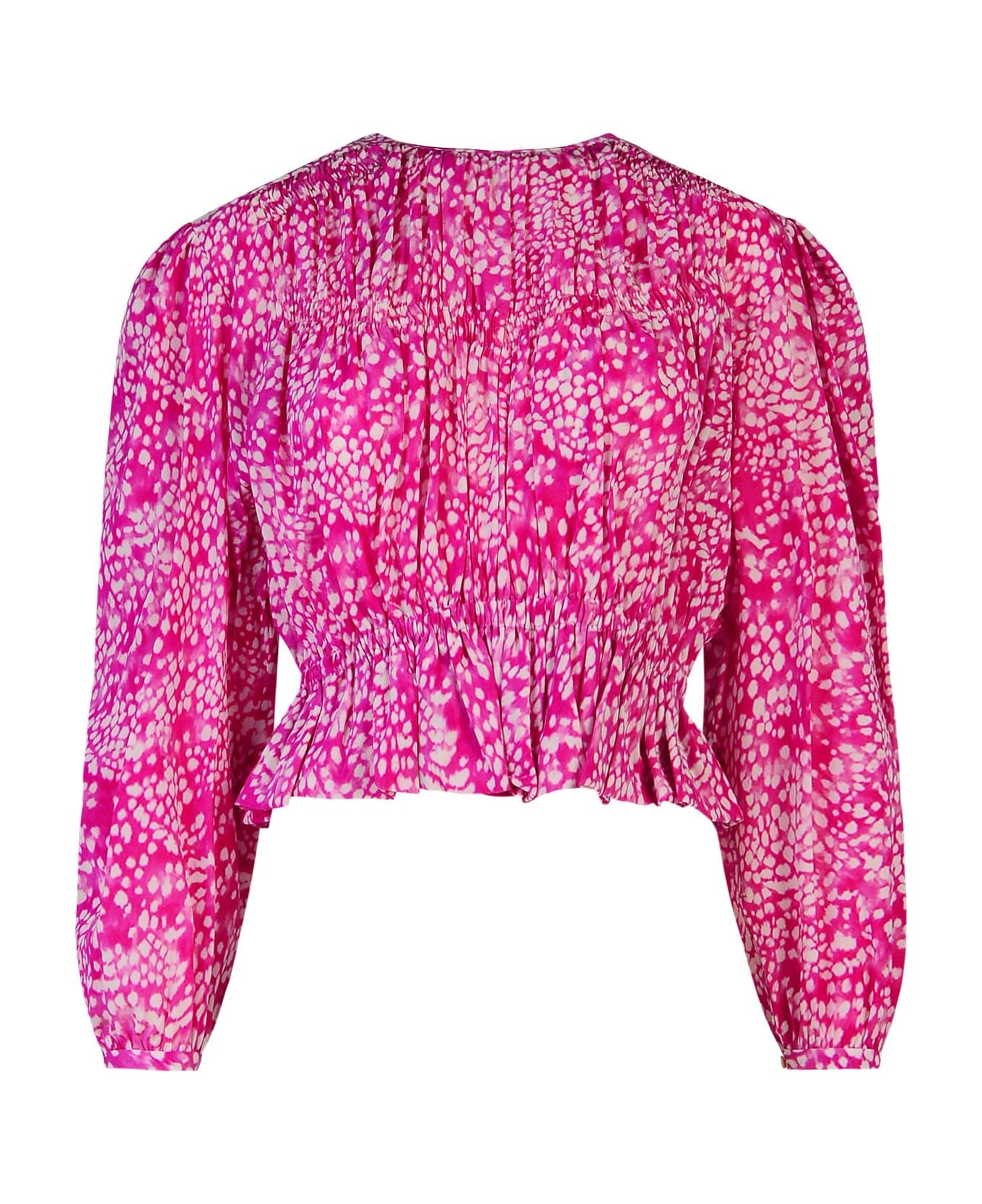 Isabel Marant 'gelina' Fuchsia Silk Blend Blouse - Fuchsia