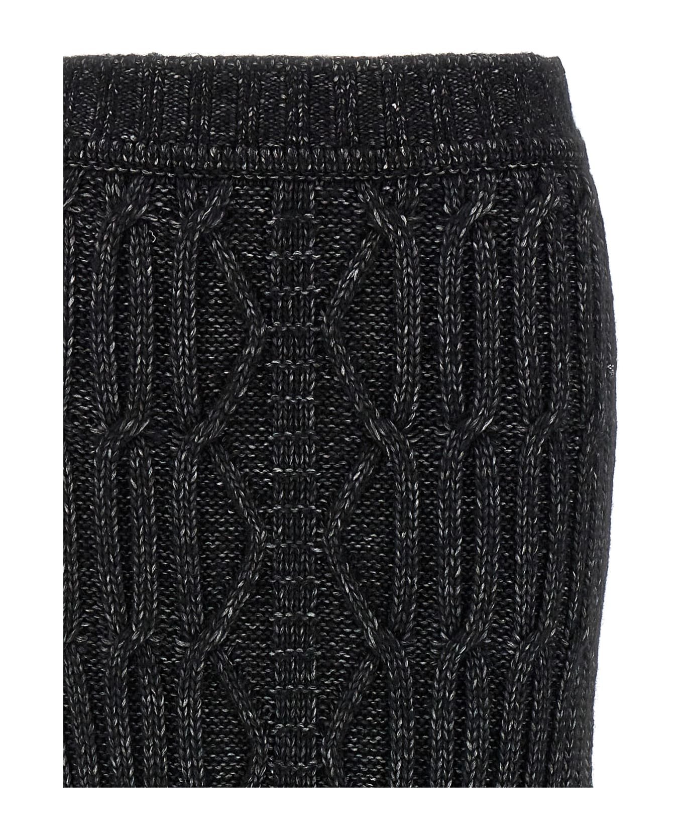 Alberta Ferretti Long Knit Skirt - NERO