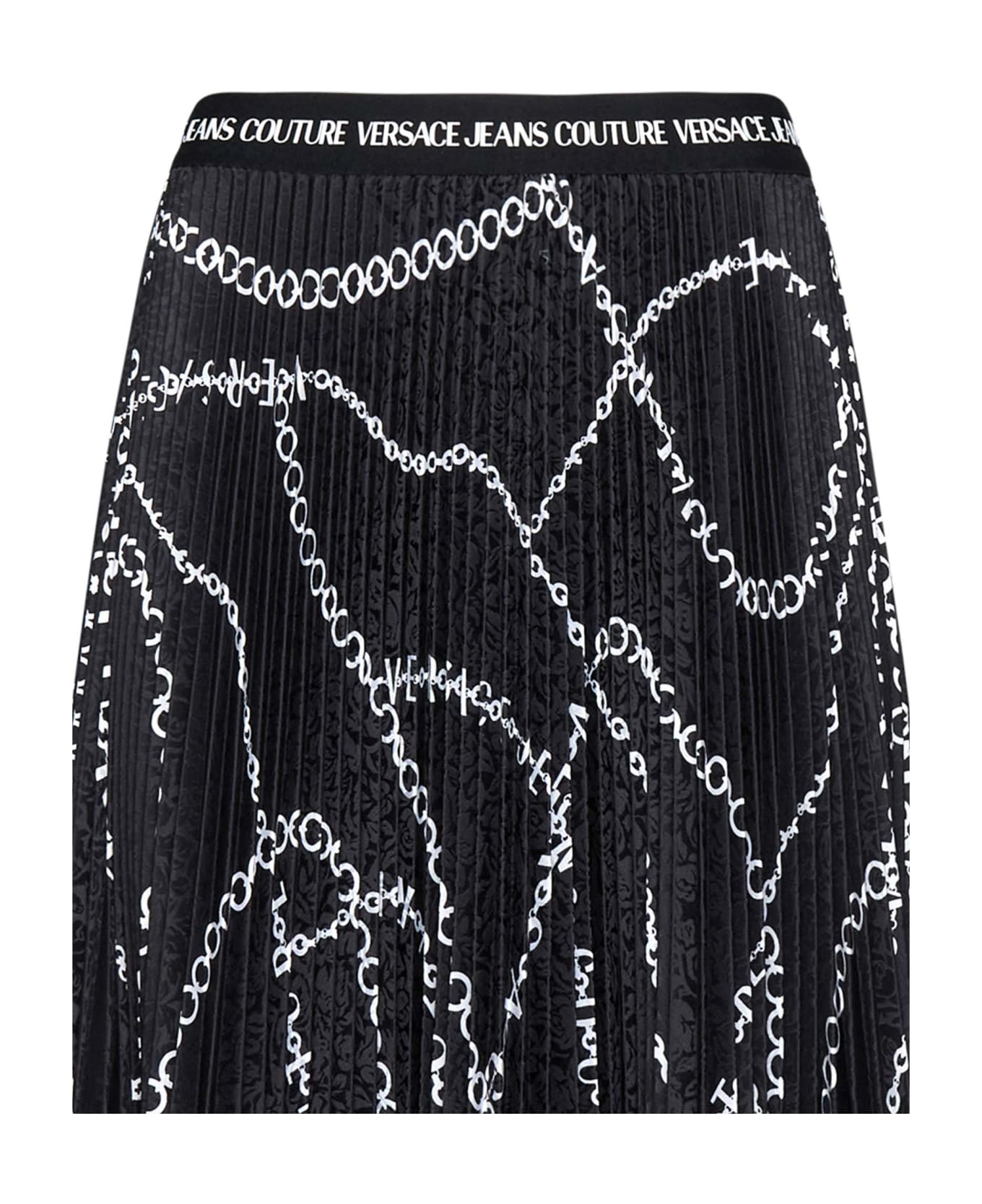 Versace Jeans Couture Chain-link Pleated Midi Skirt - Black スカート