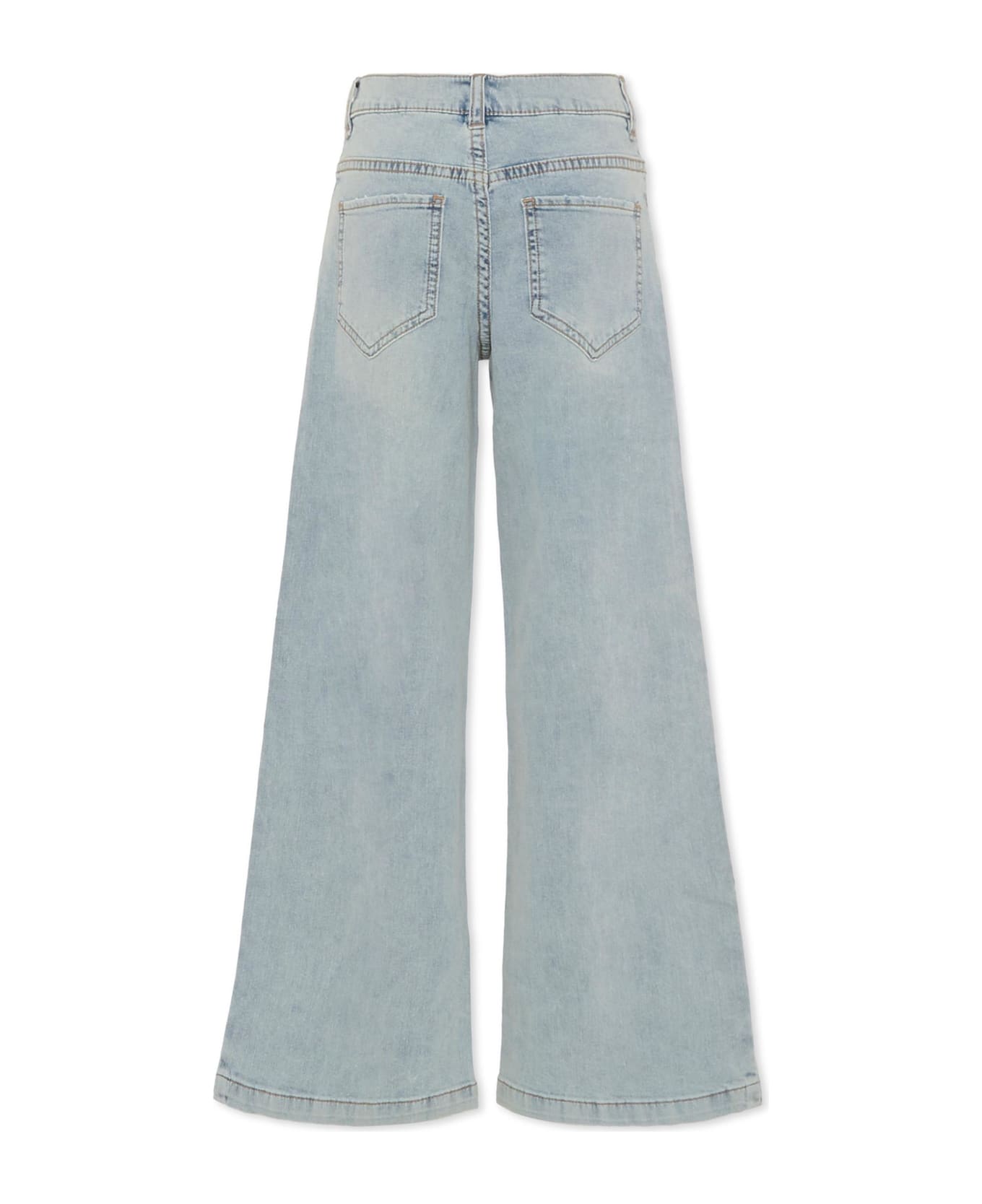 Pinko Light Blue Jeans For Girl With Logo - Light Blue