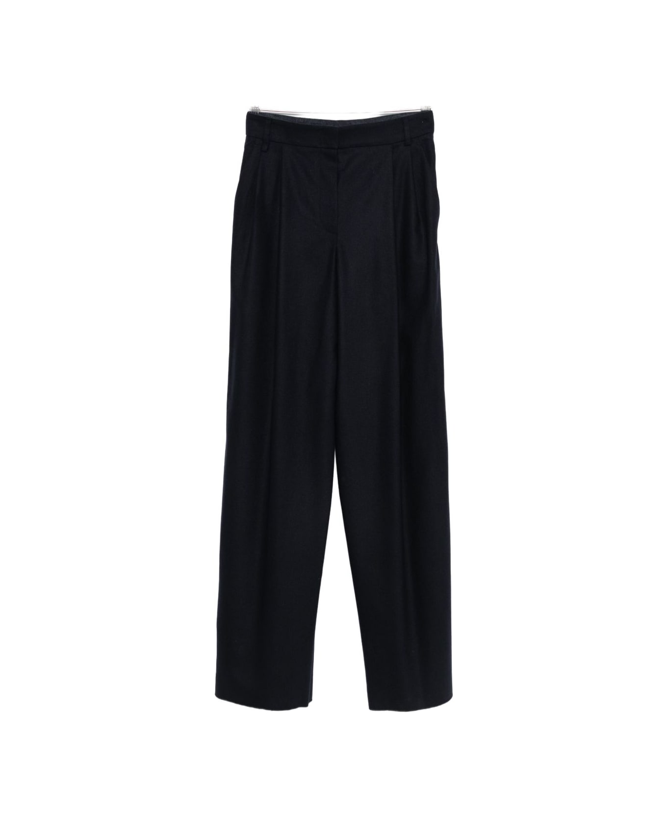 Emporio Armani Wool Checked Trousers - Blue