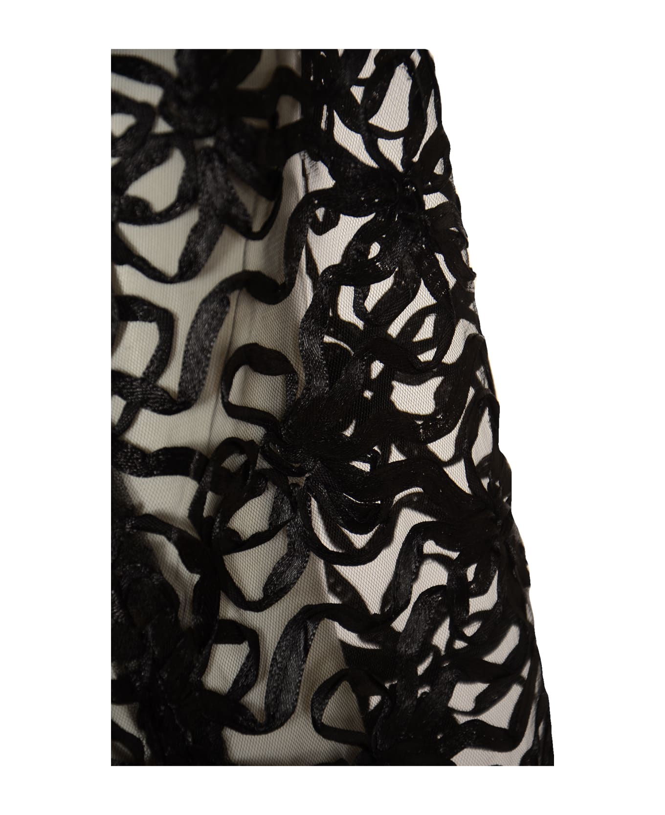 Ganni See-through Ribbon Detail Shirt - BLACK