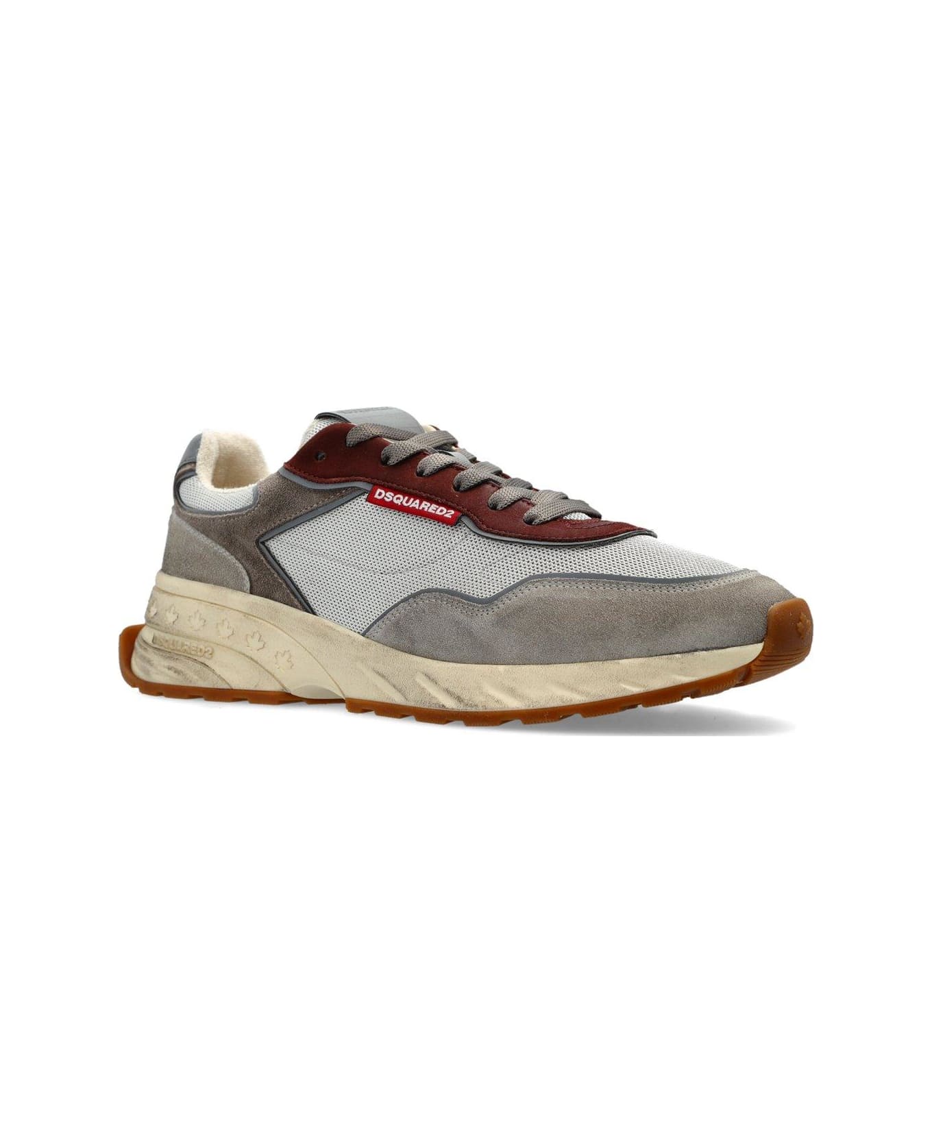 Dsquared2 Low Top Blue Denim Sneakers - Beige
