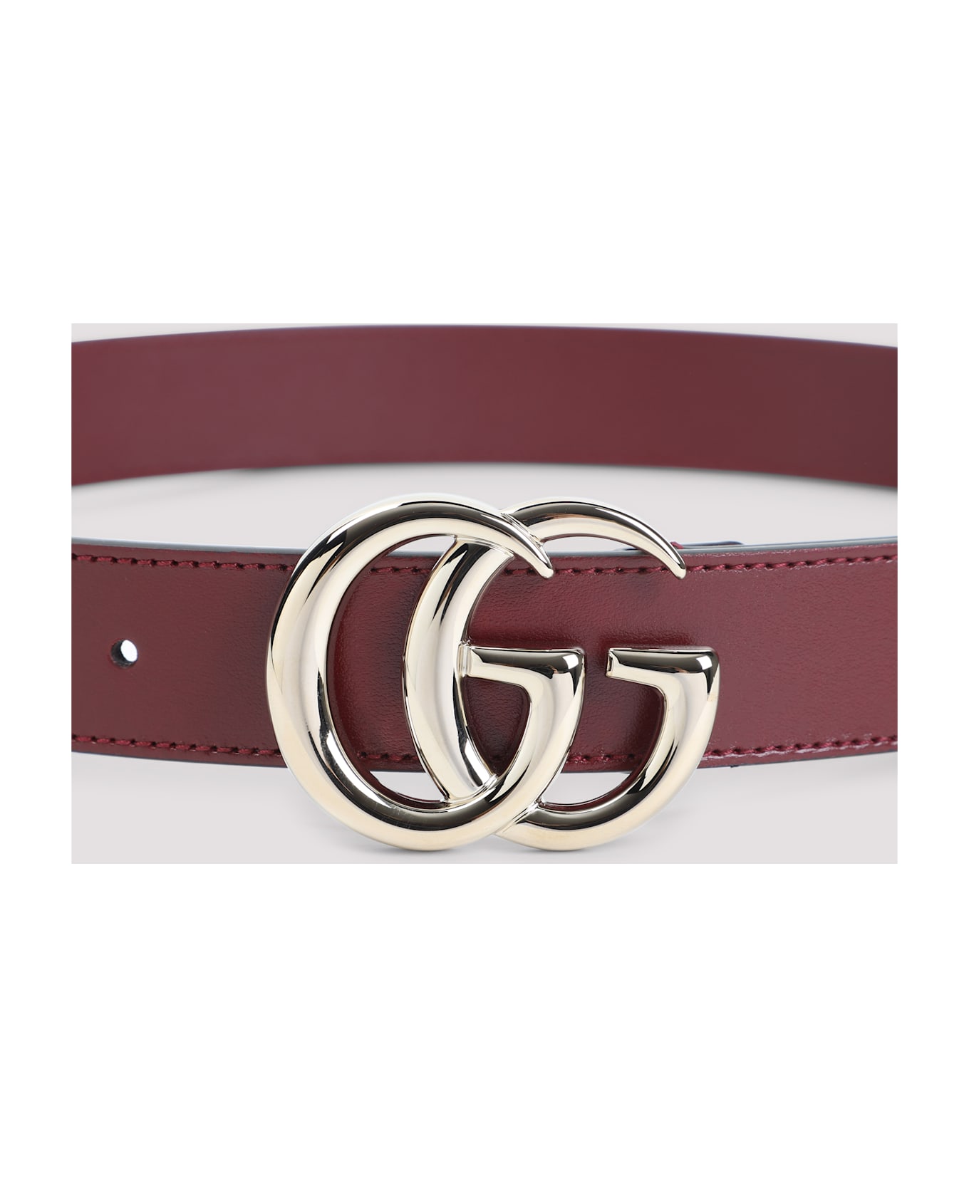 Gucci 3 Cm Gg Gold Belt - Rosso Ancora