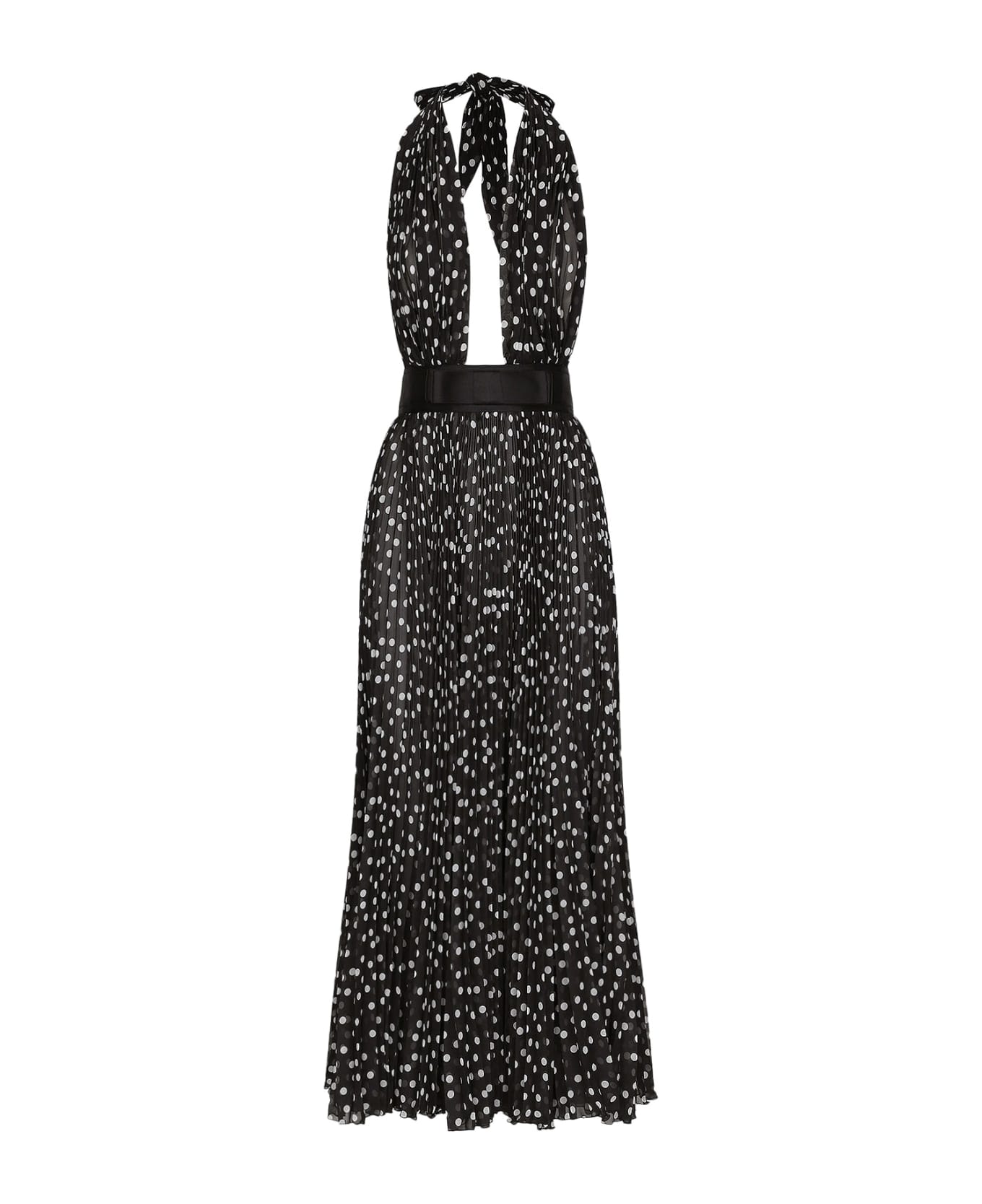 Dolce & Gabbana Polka-dot Midi Dress - Black ワンピース＆ドレス
