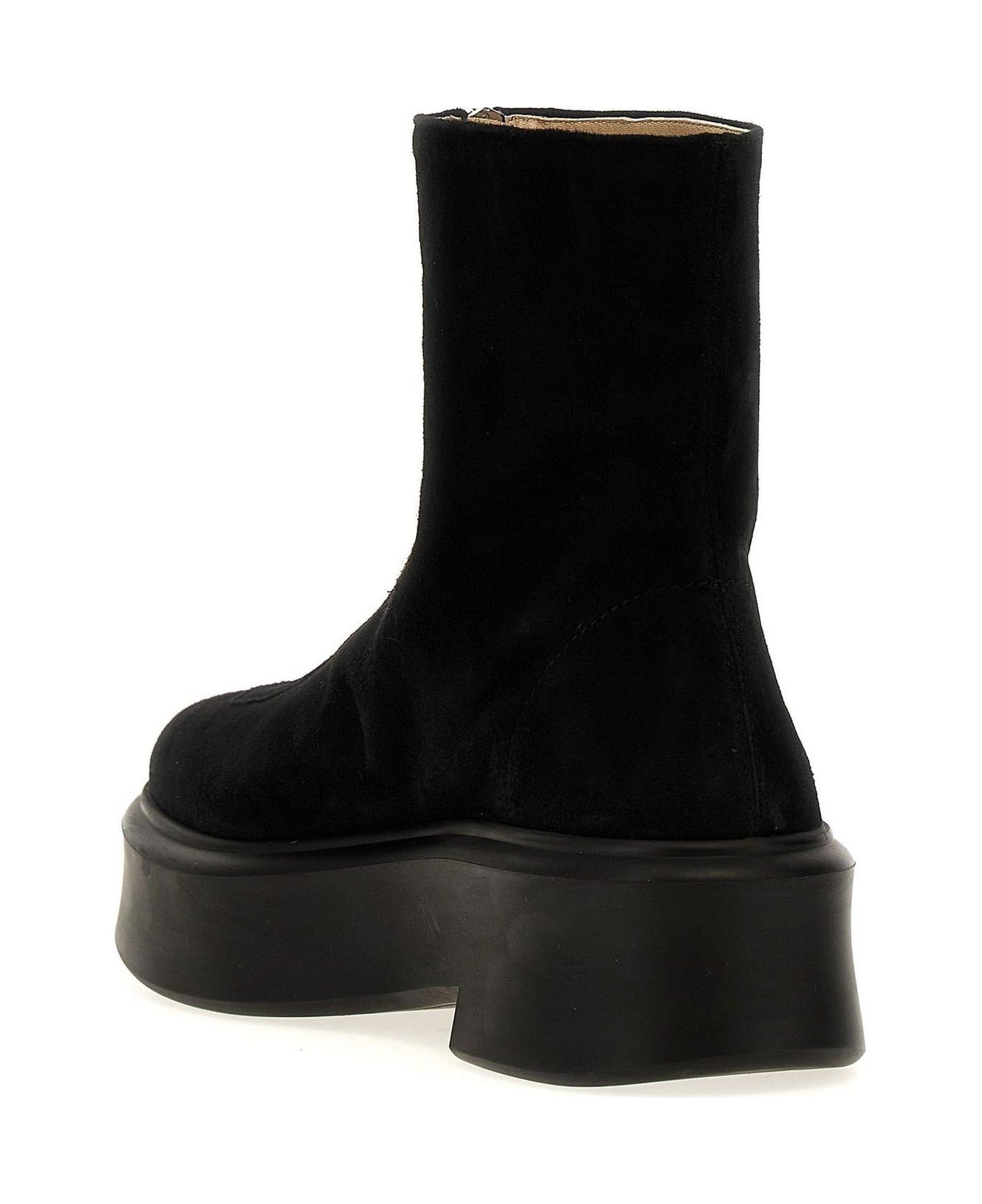 The Row Front-zipped Ankle Boots - BLK