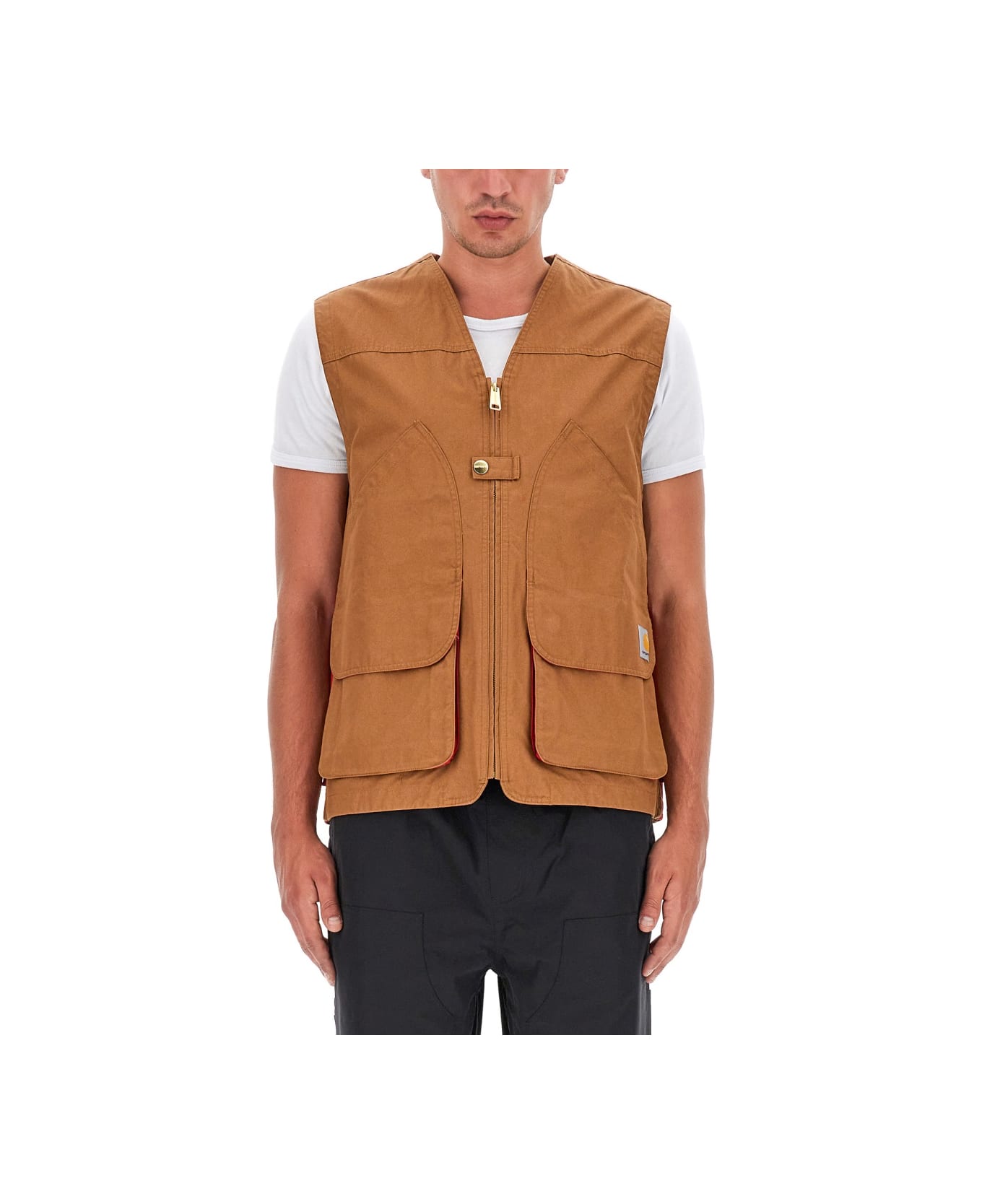 Carhartt Vests With Logo - BROWN