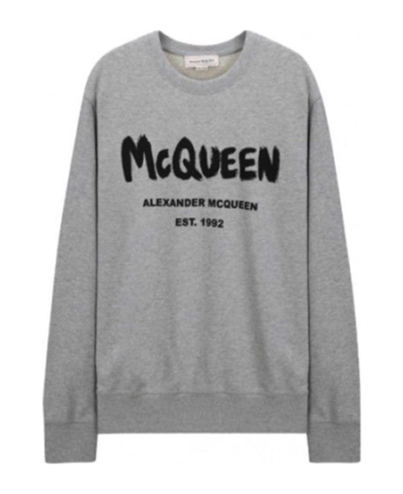 Alexander McQueen Printed Logo Sweartshirt - Gray