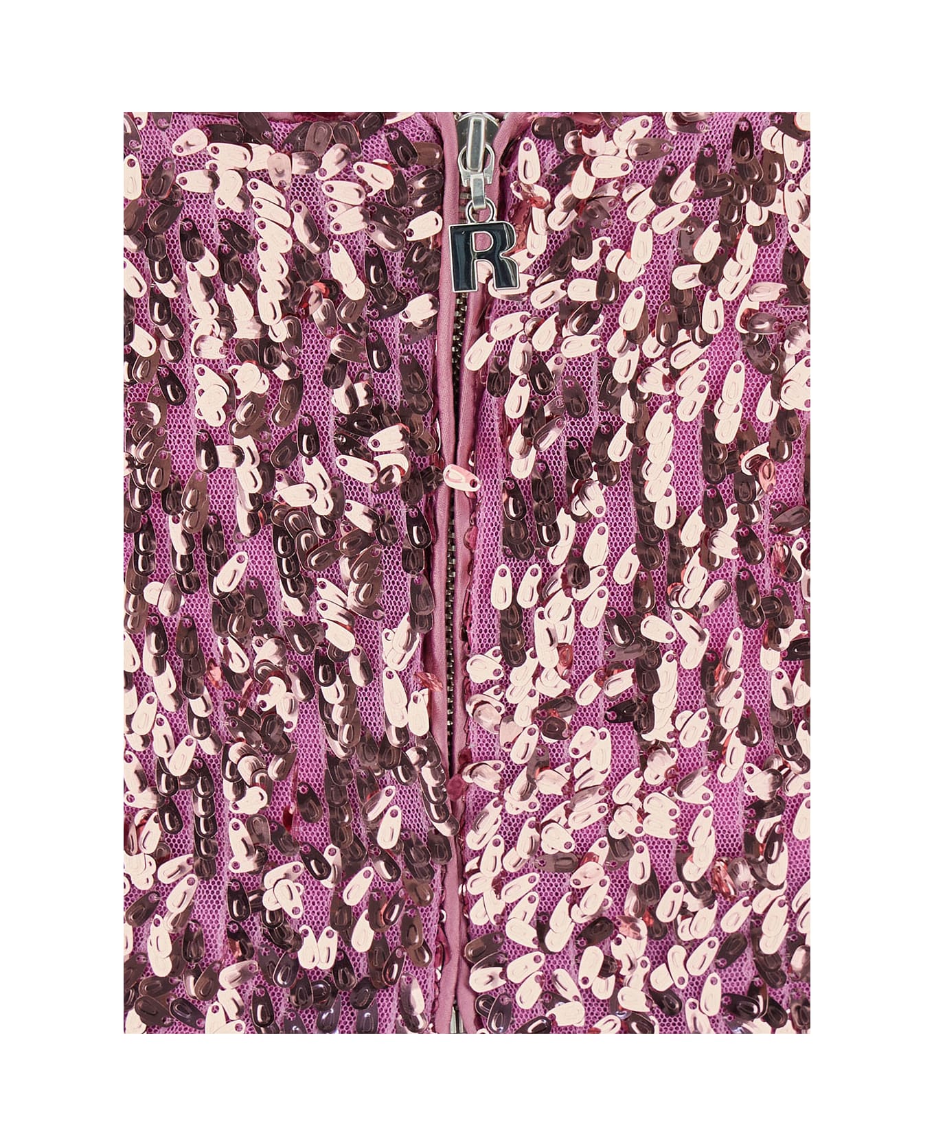 Rotate by Birger Christensen Sequins Crop Top - Fuchsia Pink