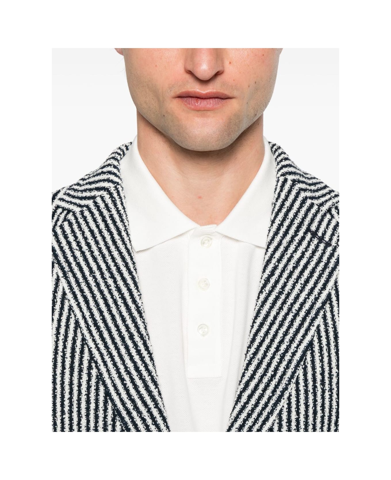 Circolo 1901 Striped Cotton Jacket - Blue