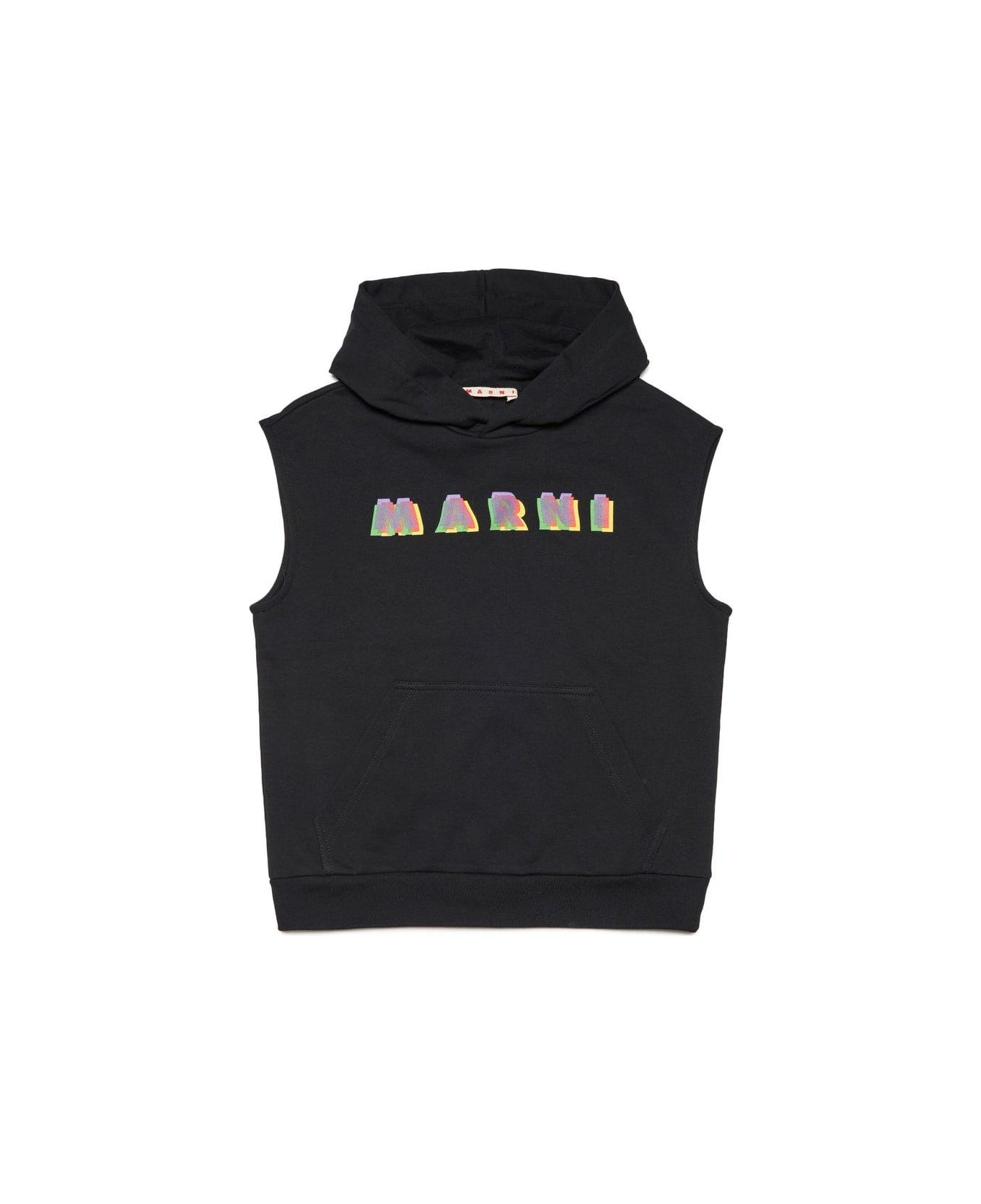 Marni Logo-printed Sleeveless Hoodie - Black ニットウェア＆スウェットシャツ