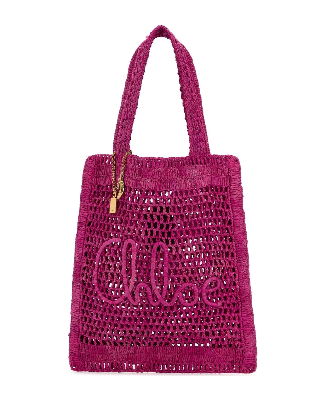 Chloé Fuchsia Raffia Estate Banana Shopping Bag - FUCHSIAROSE