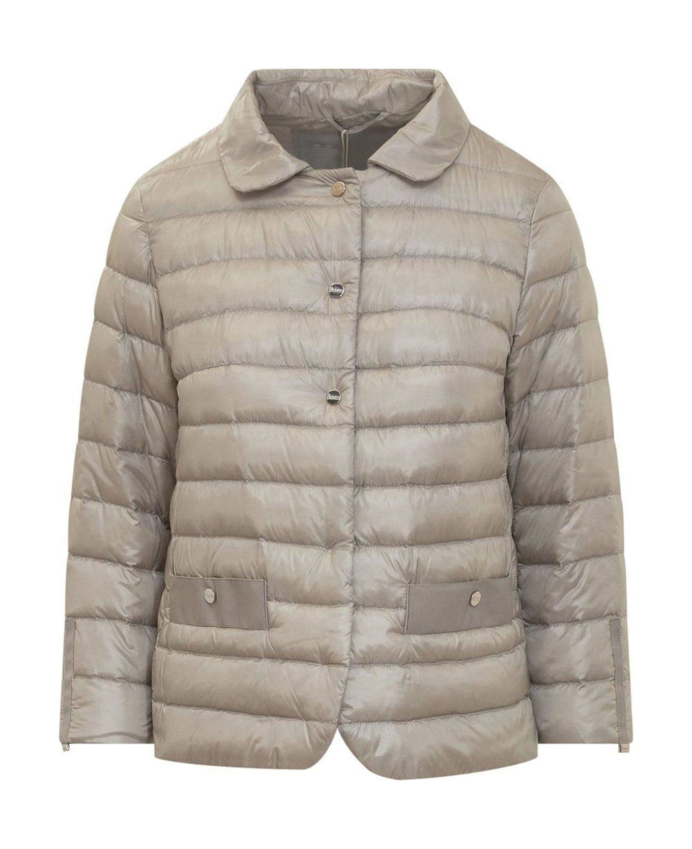 Herno Button-up Quilted Down Jacket - BEIGE