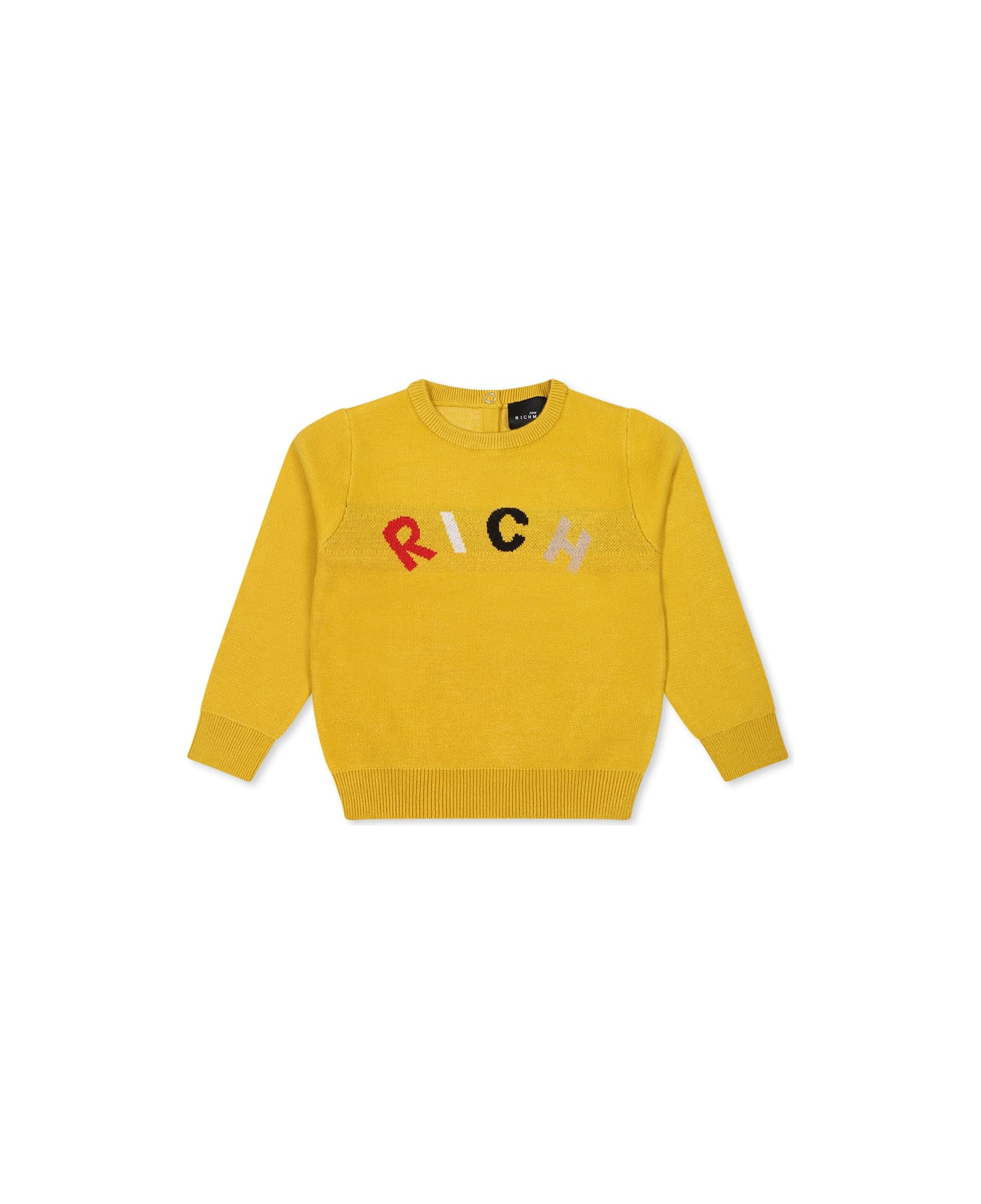 Richmond Yellow Sweater For Baby Boy With Logo - Yellow