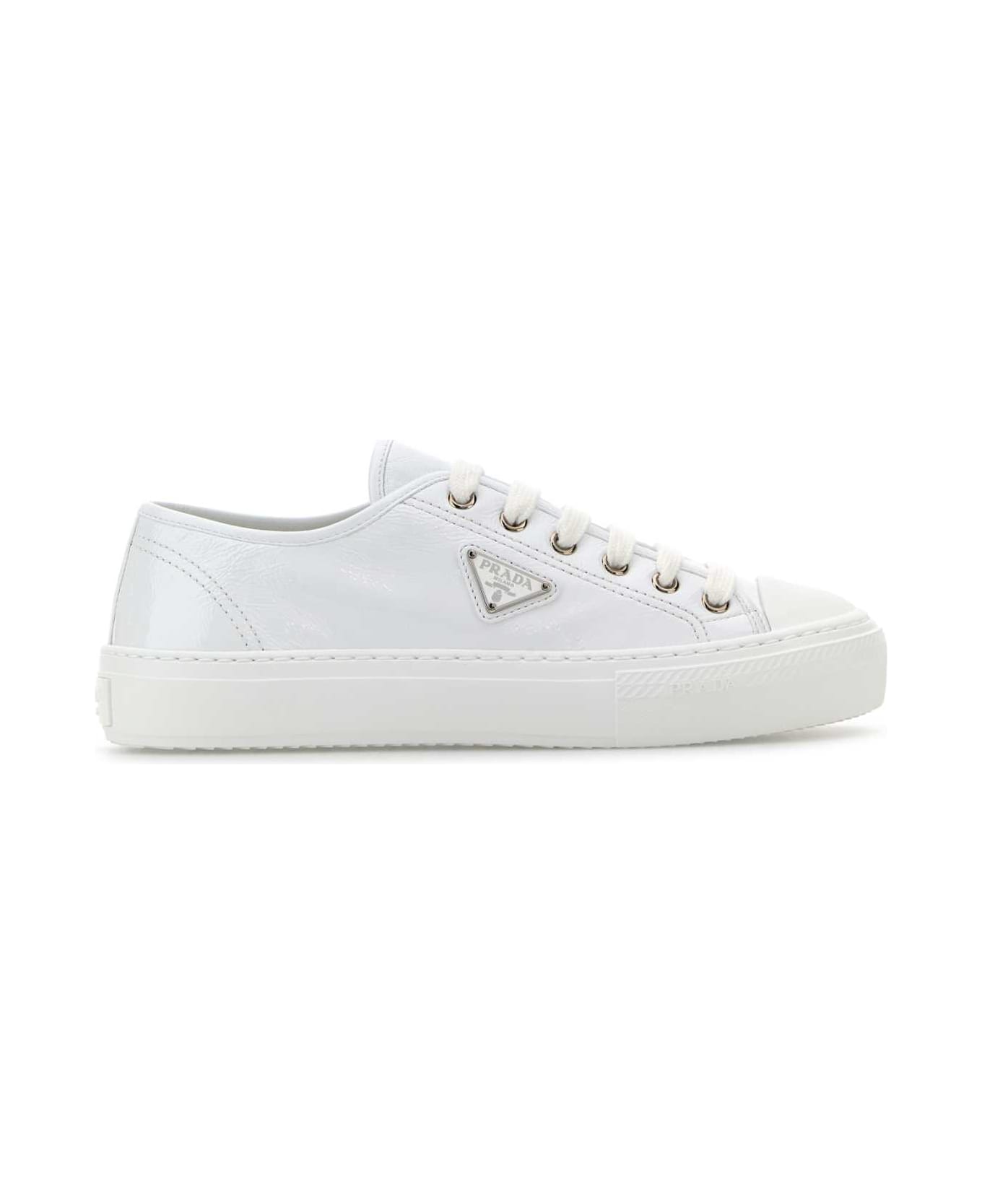 Prada White Naplak Sneakers - BIANCO