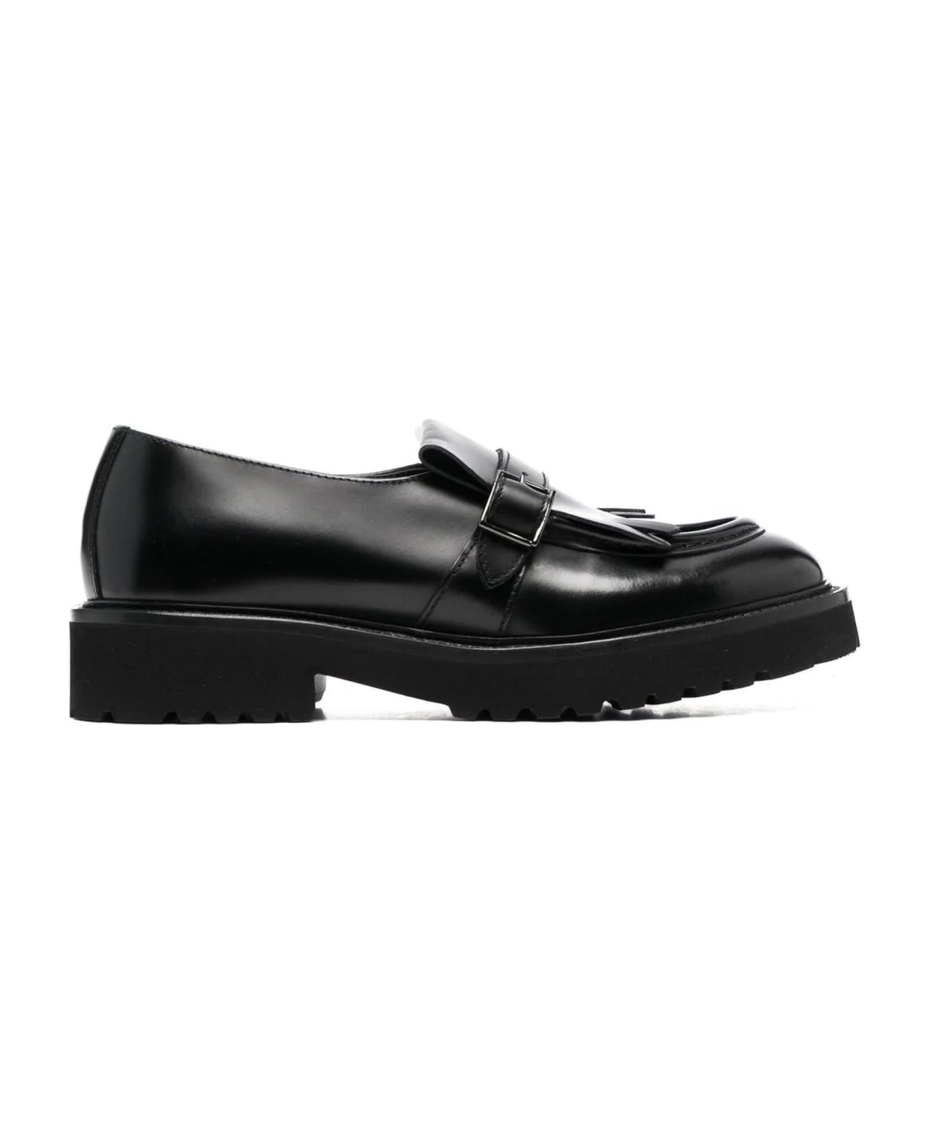 Doucal's Black Calf Leather Loafer - Nero フラットシューズ