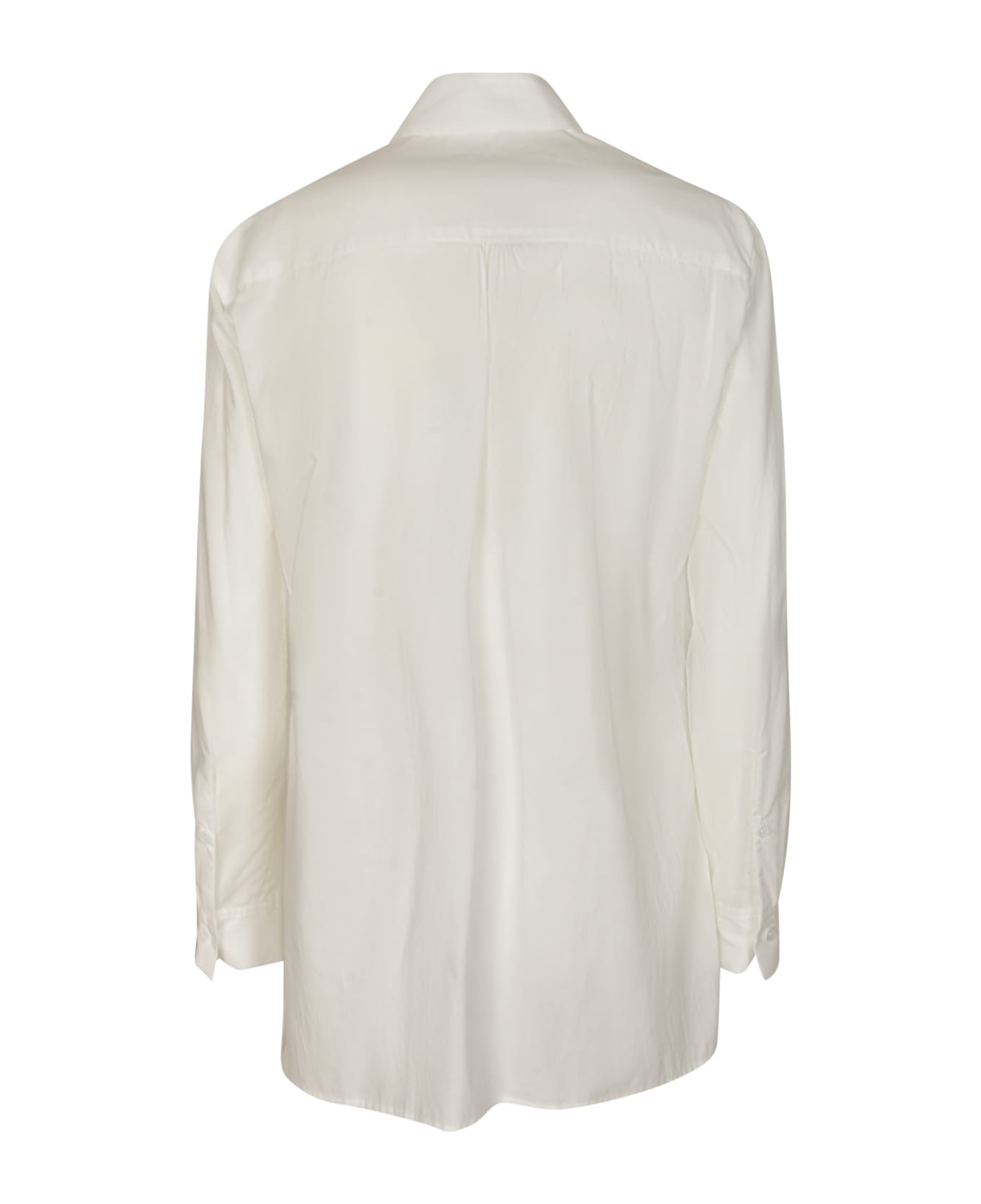 Yohji Yamamoto Ruffle Detail Asymmetric Shirt - White
