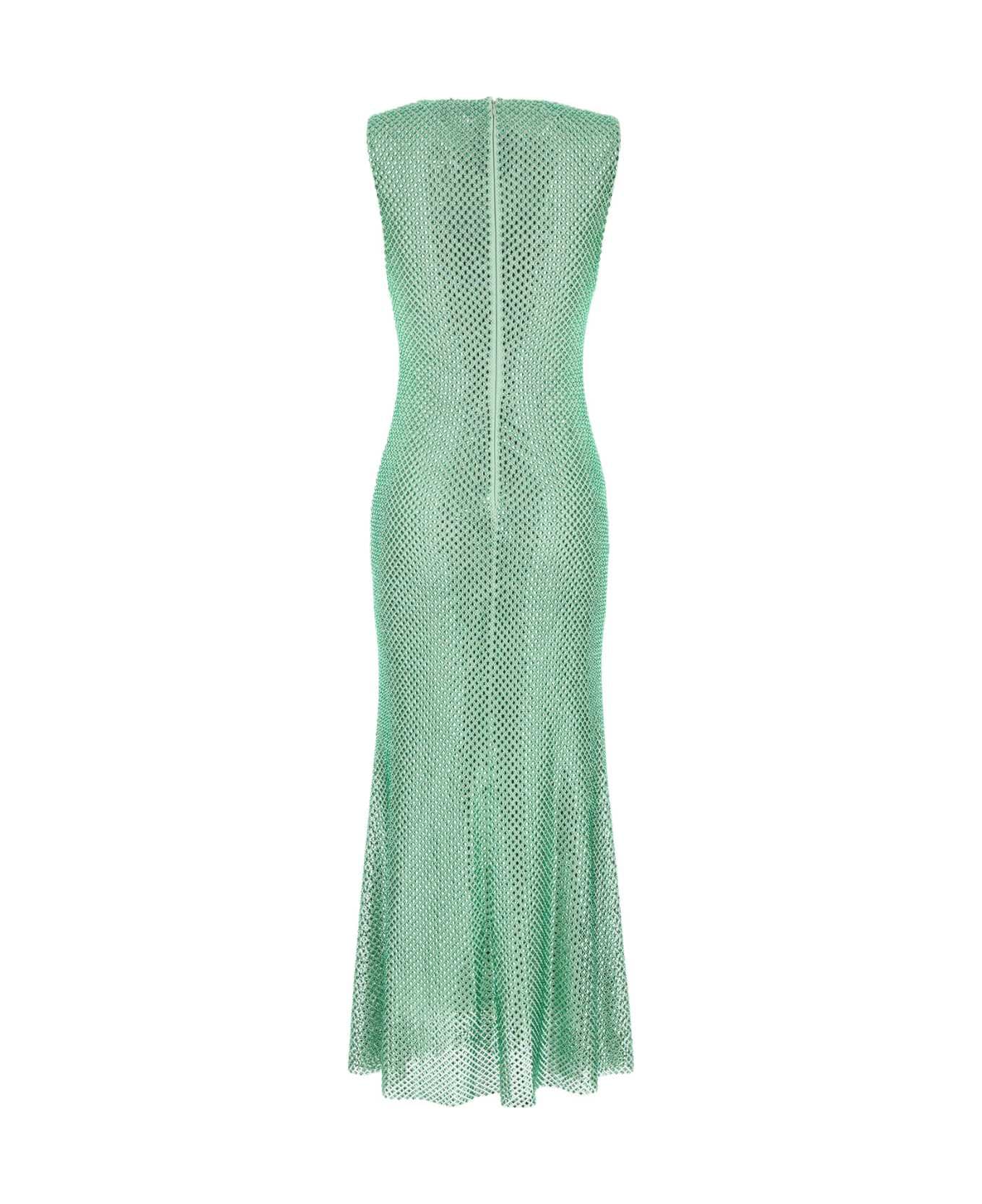 self-portrait Embellished Mesh Dress - GREEN