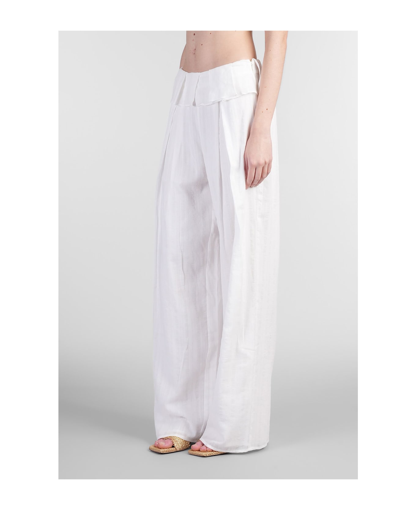 Cult Gaia Sisley Pants In White Cotton - white