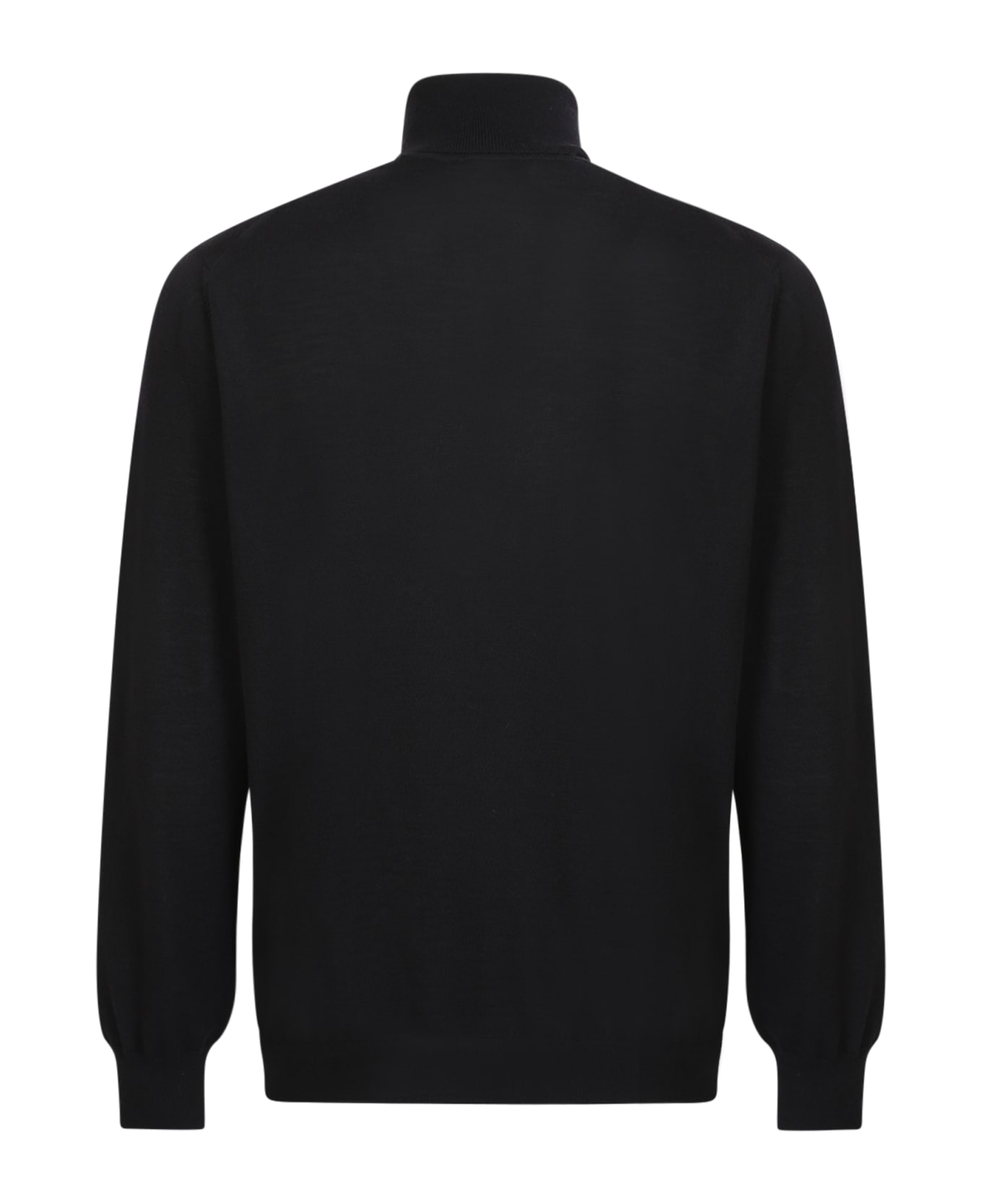 Lardini High Neck Wool Sweater Black - Black