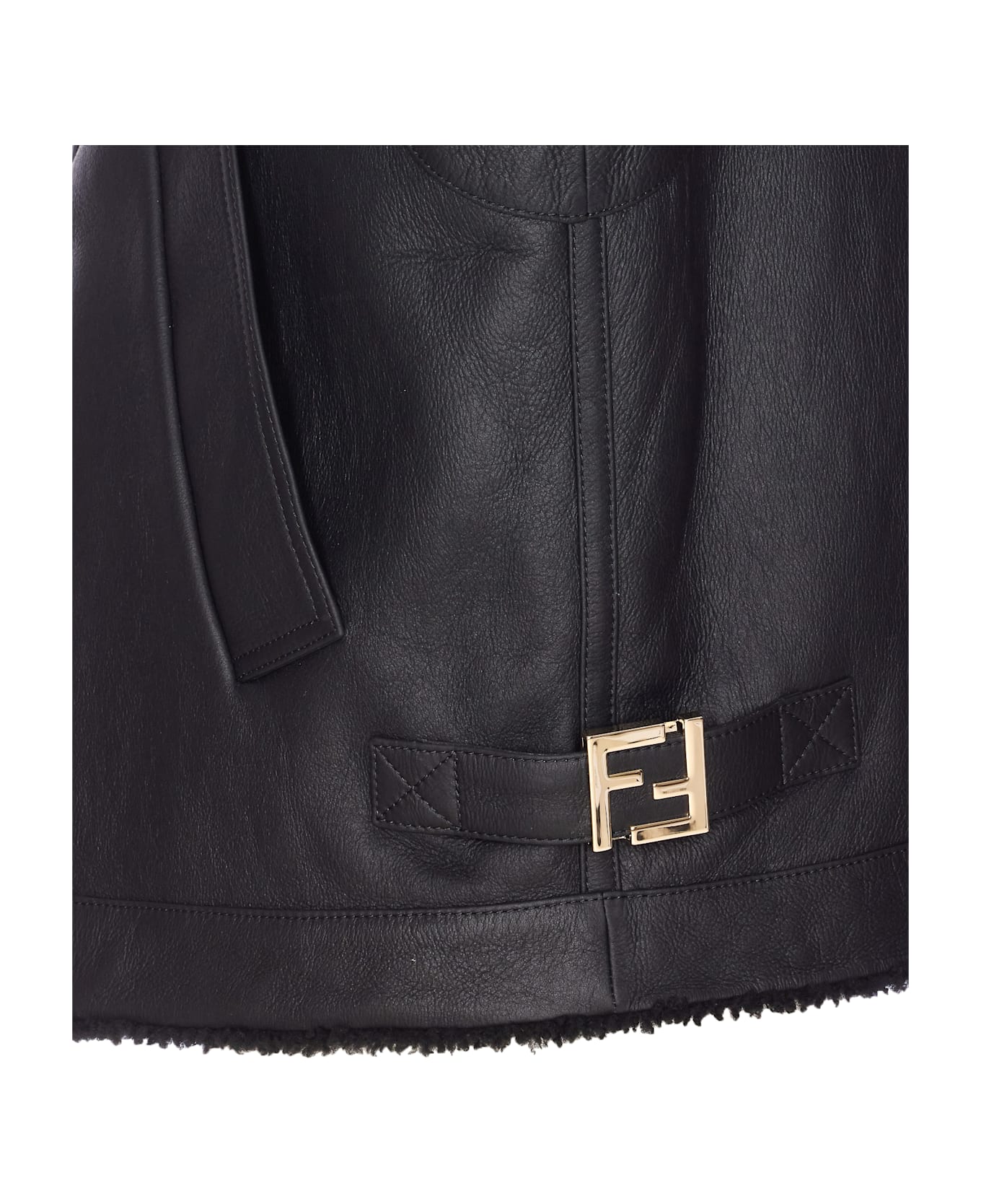 Fendi Ff Buckles Leather Vest - Black
